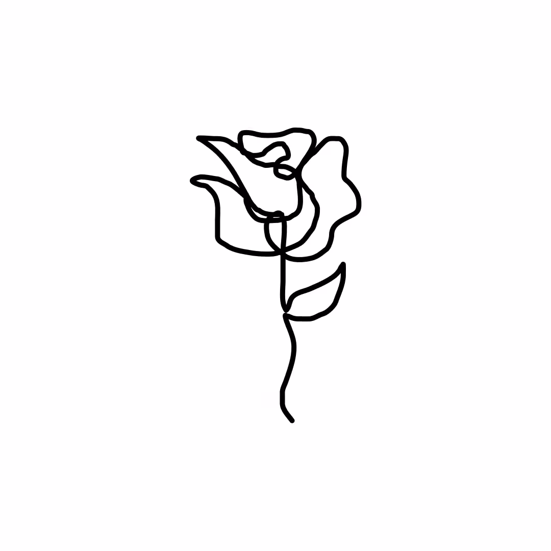 one line rose