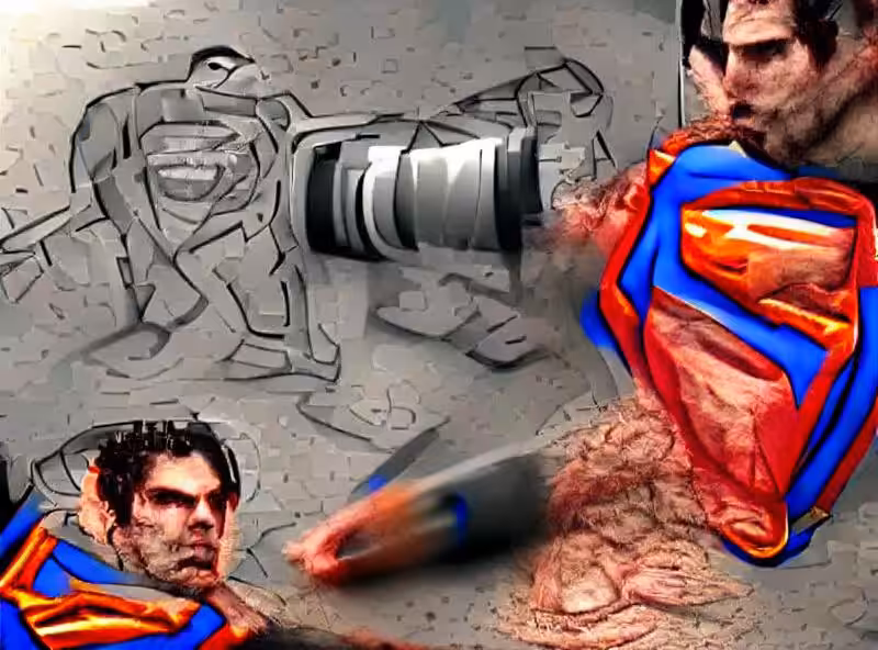 superman taking a brutal shit