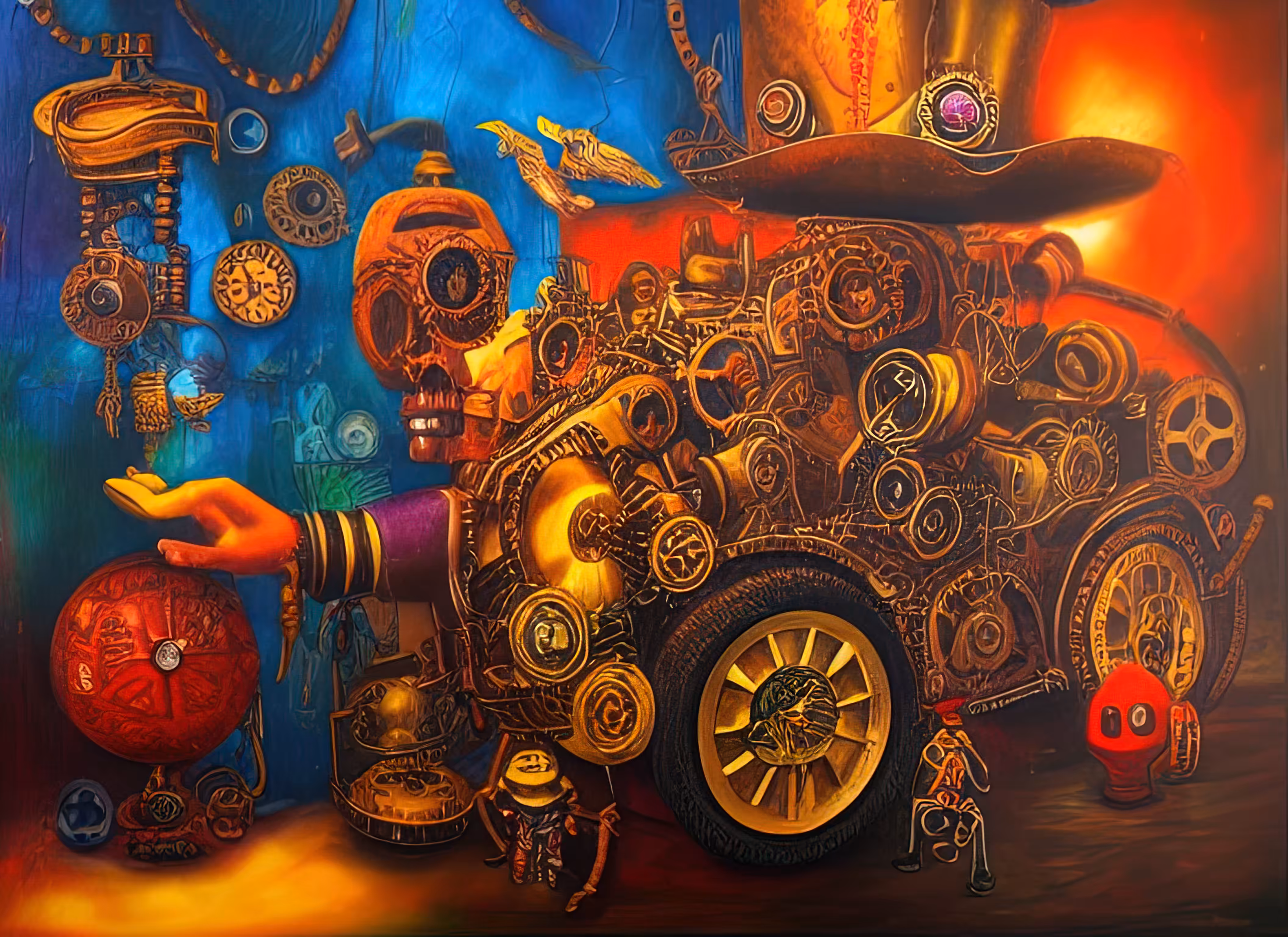 Metaversic Death Steampunk Caravan IV -Steven Pinker