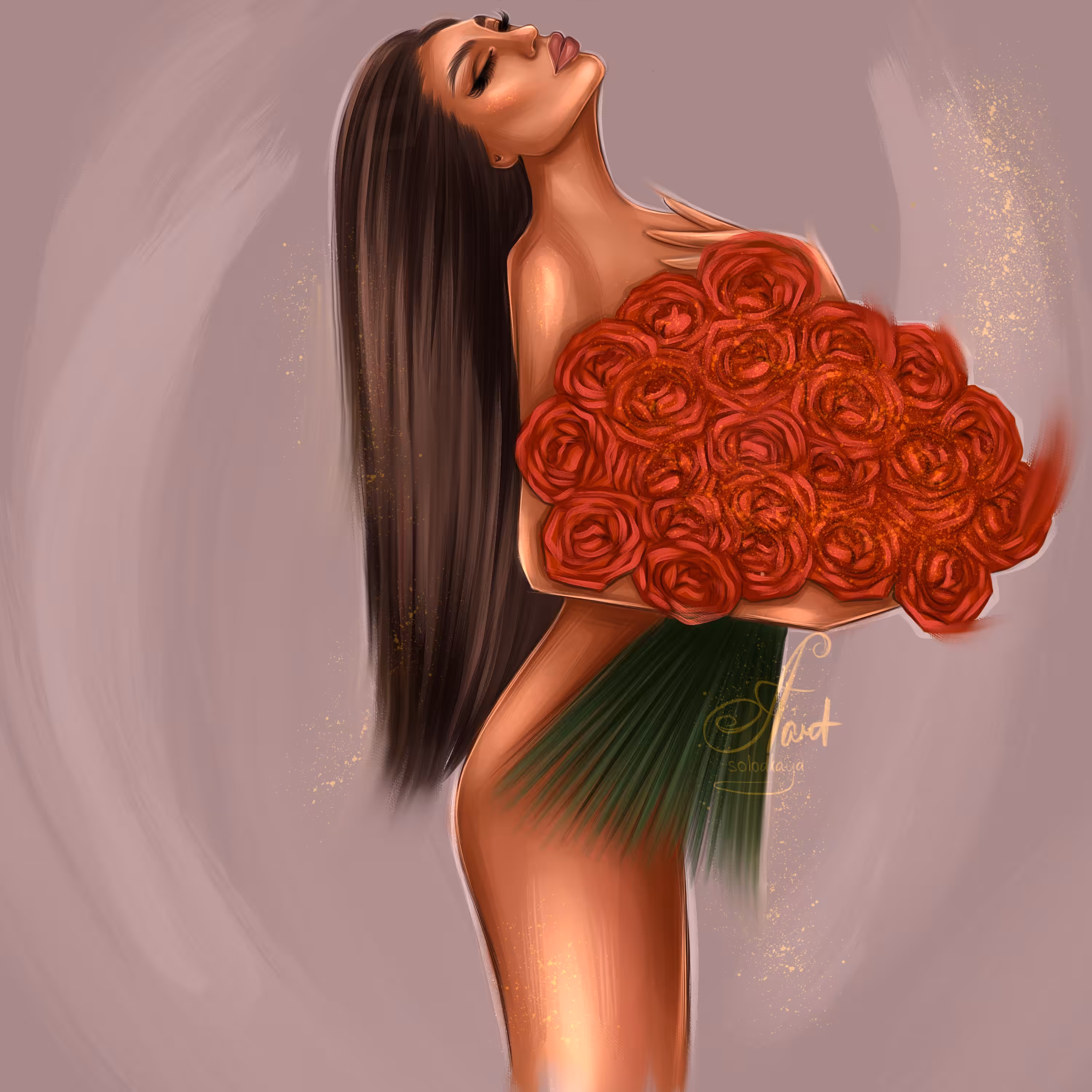 Girl with flowers