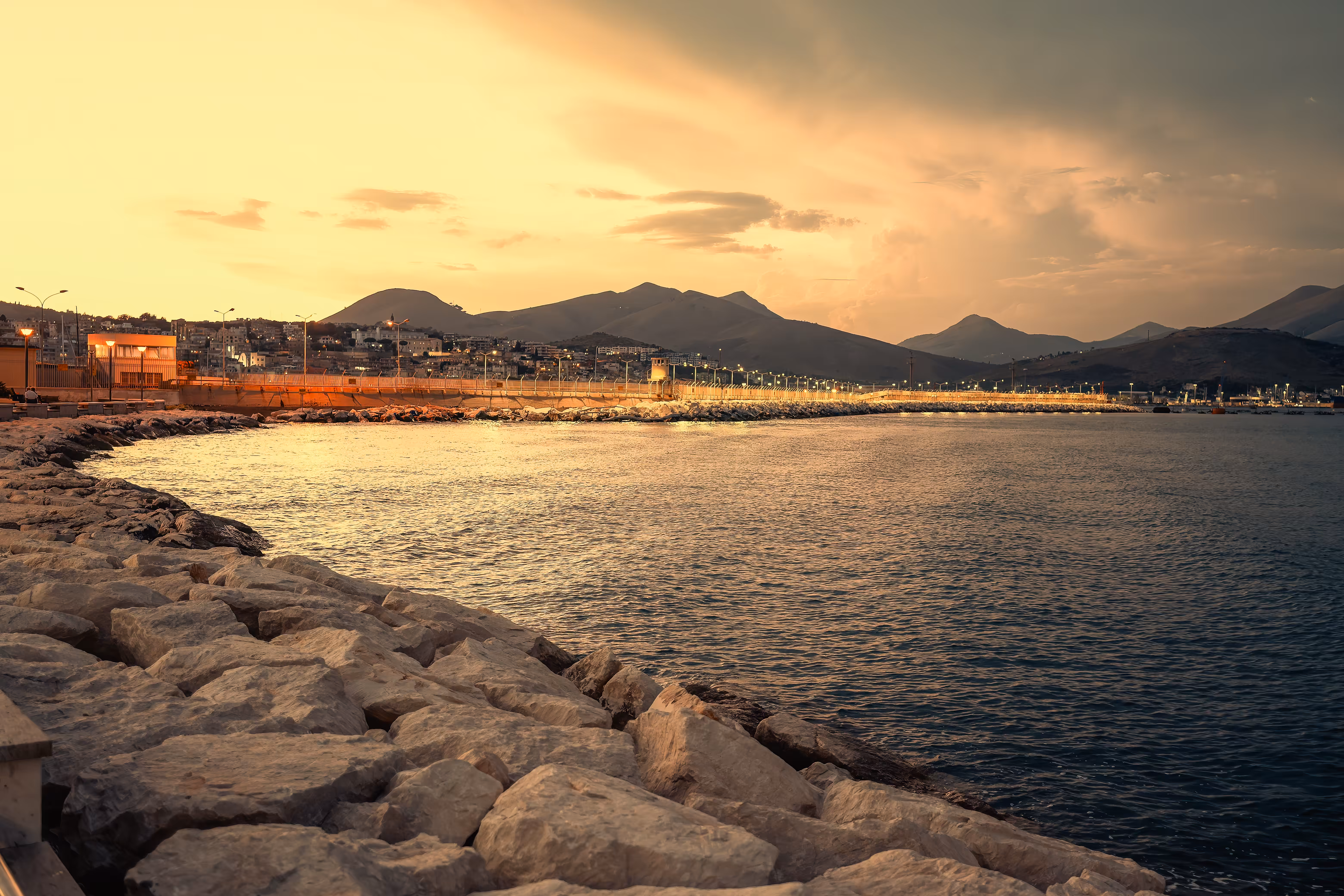 Sunsets and Sunrises: Gaeta – Sunset Horizon Over the Promenade