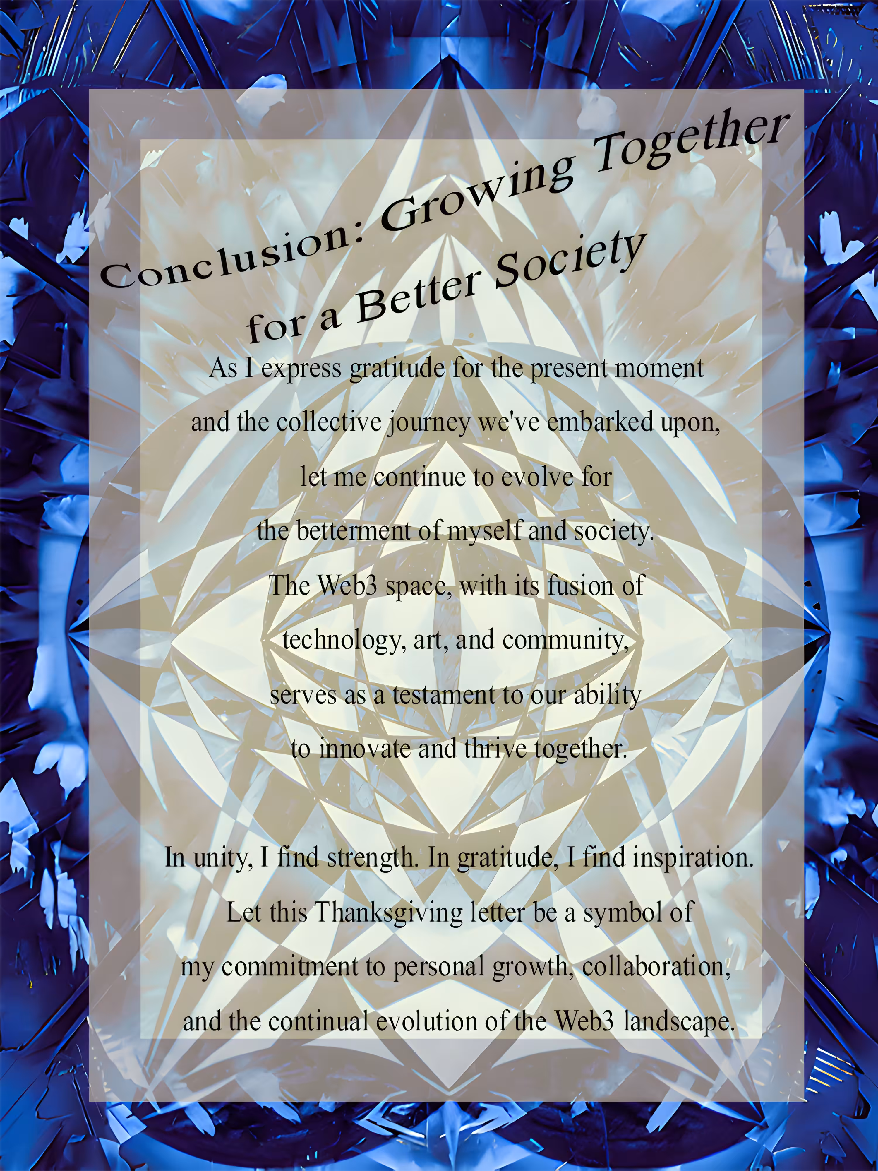 Conclusion: Growing Together for a Better Society