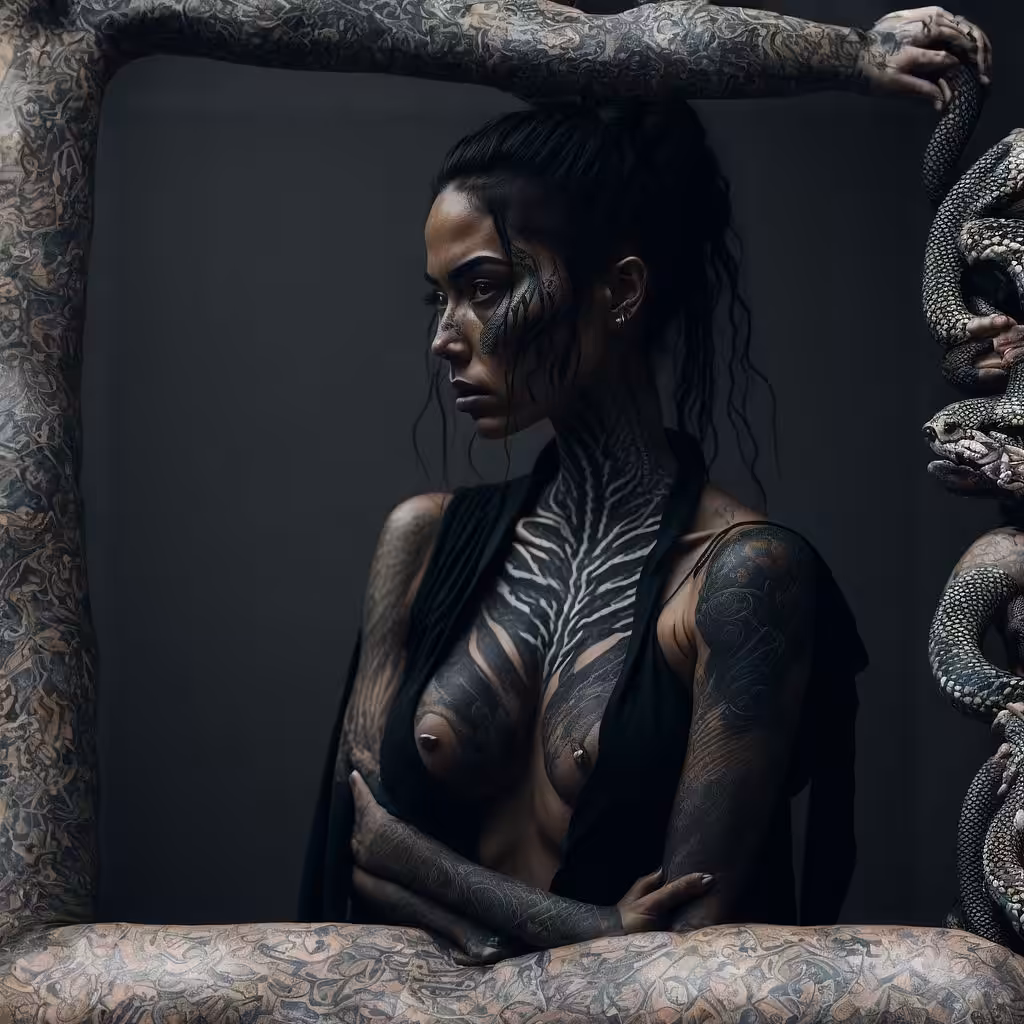 Woman with tattoos 