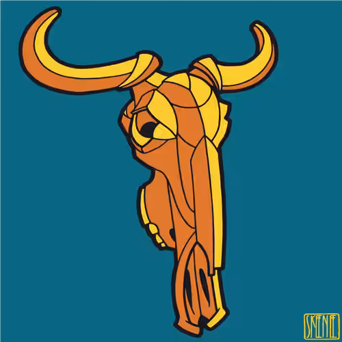 💀69 | MINIMALIST WILDEBEEST SKULL | Orange