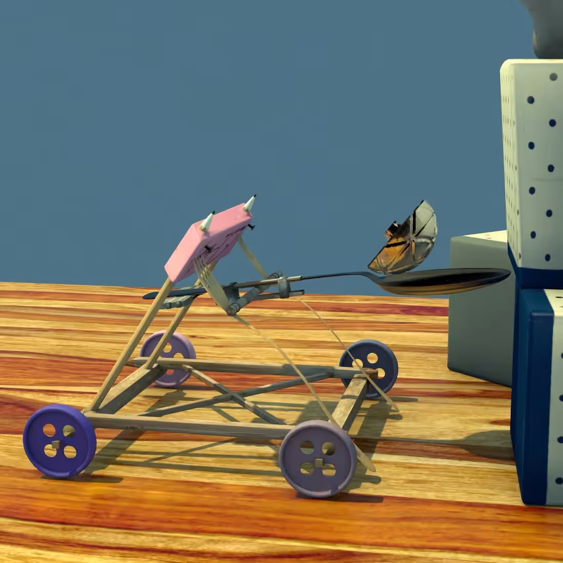 The tiny fancy pencil catapult