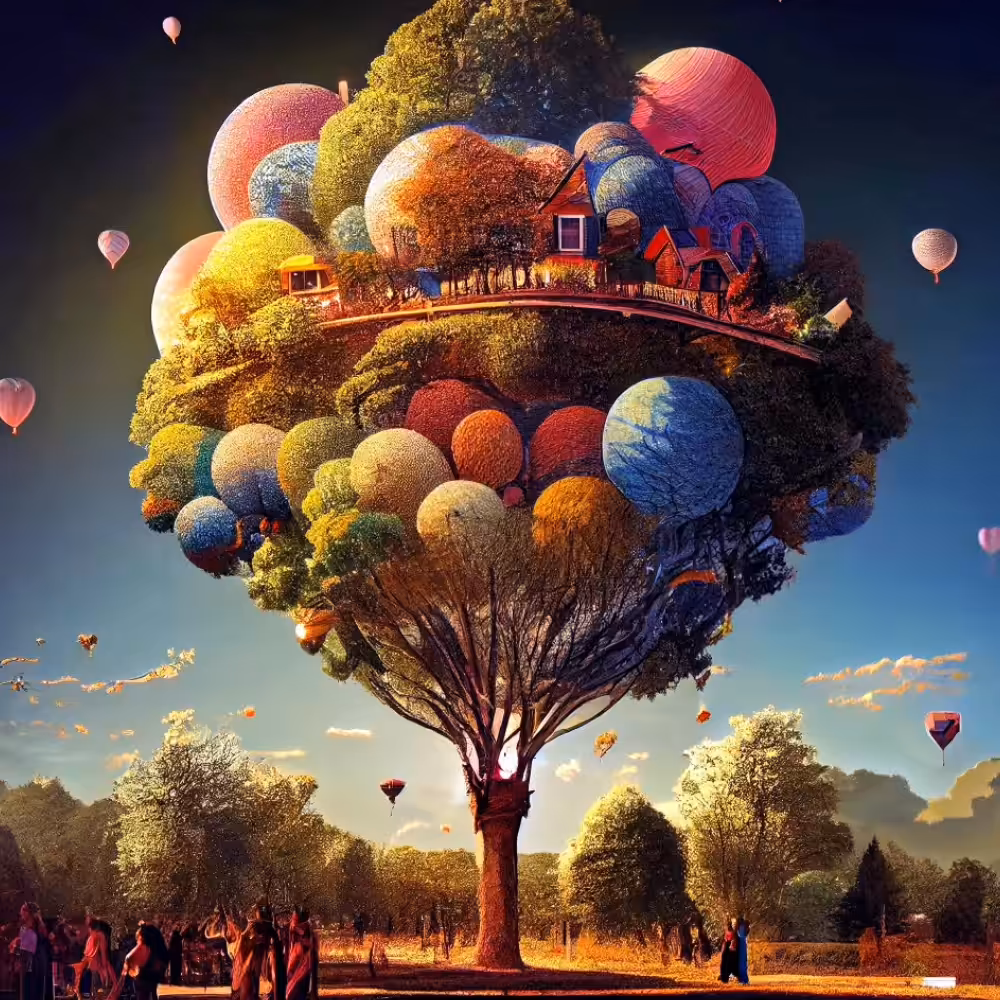 Happy tree 09 - lot of balls