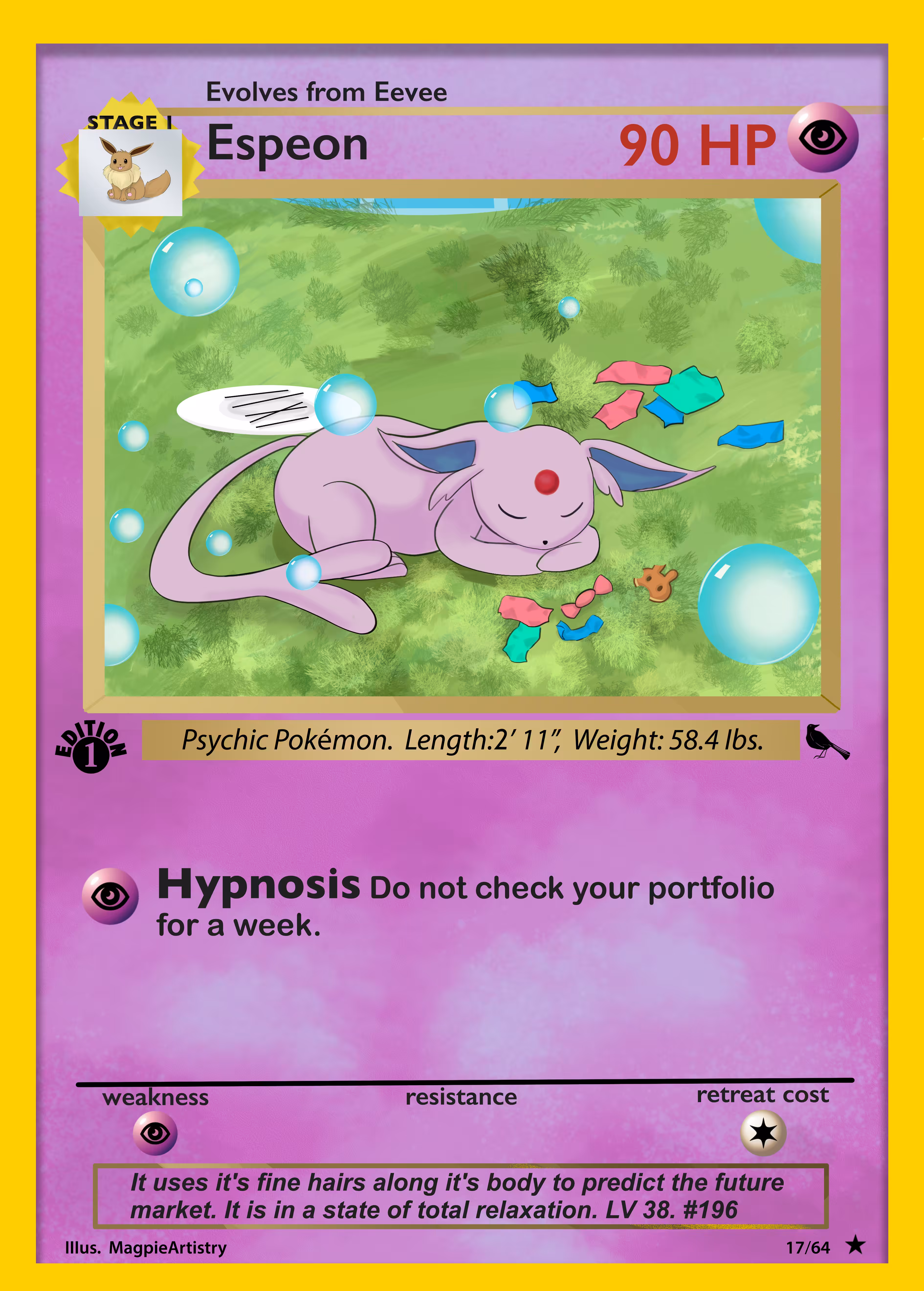 1st Edition PancakeSwap Espeon --CryptoMon Series 