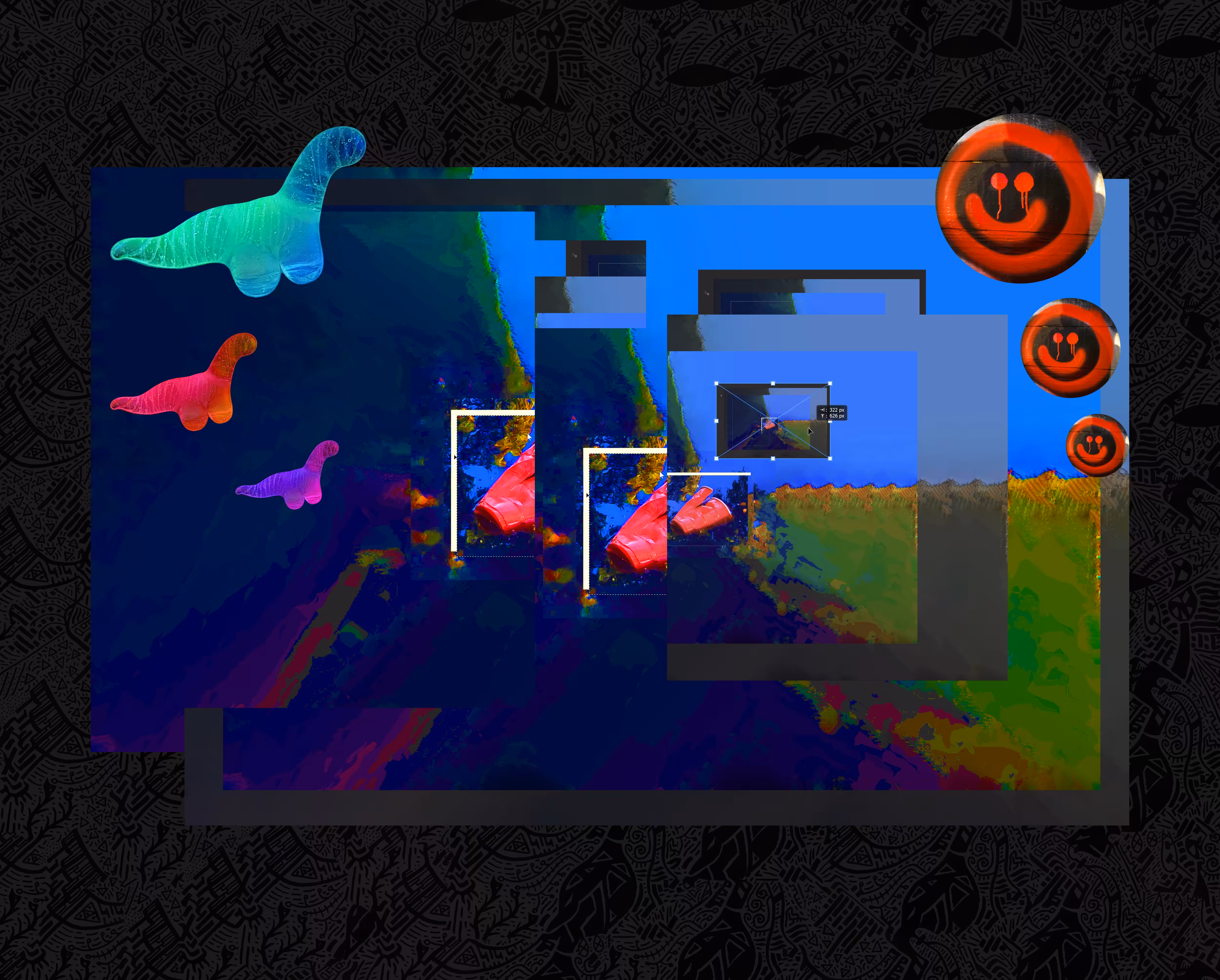 time differentiated solo cup with dinosaur w/ sprayed face