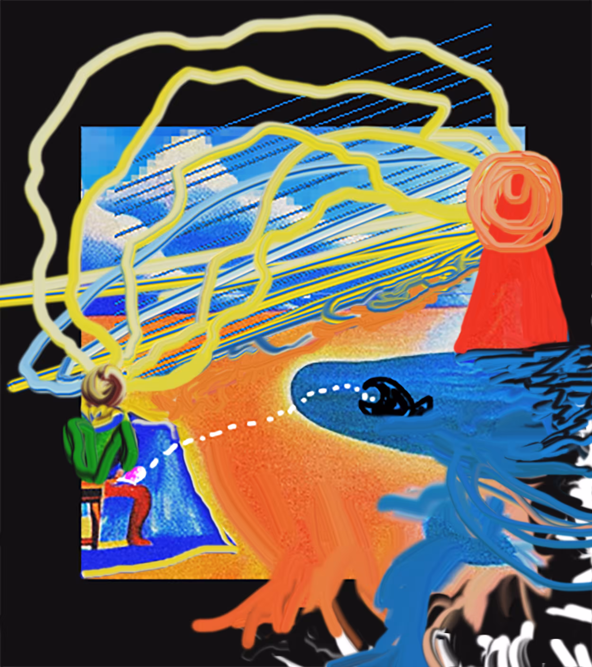ok this friend's head is burnt by global warming, he decides to j€rk off to feed the black fish inside the lake how does that sound?