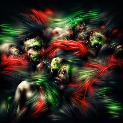 AI art, zombie faces 