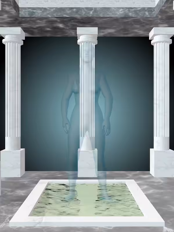 The Fading Indifferent Aqua Green Woman #3012