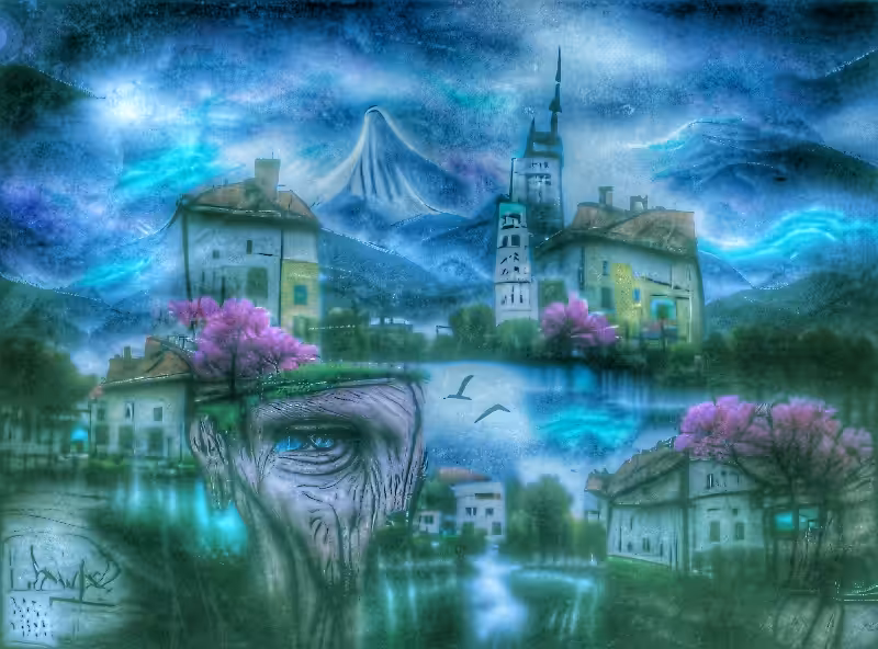 Fantasy land of imagination and curiosity