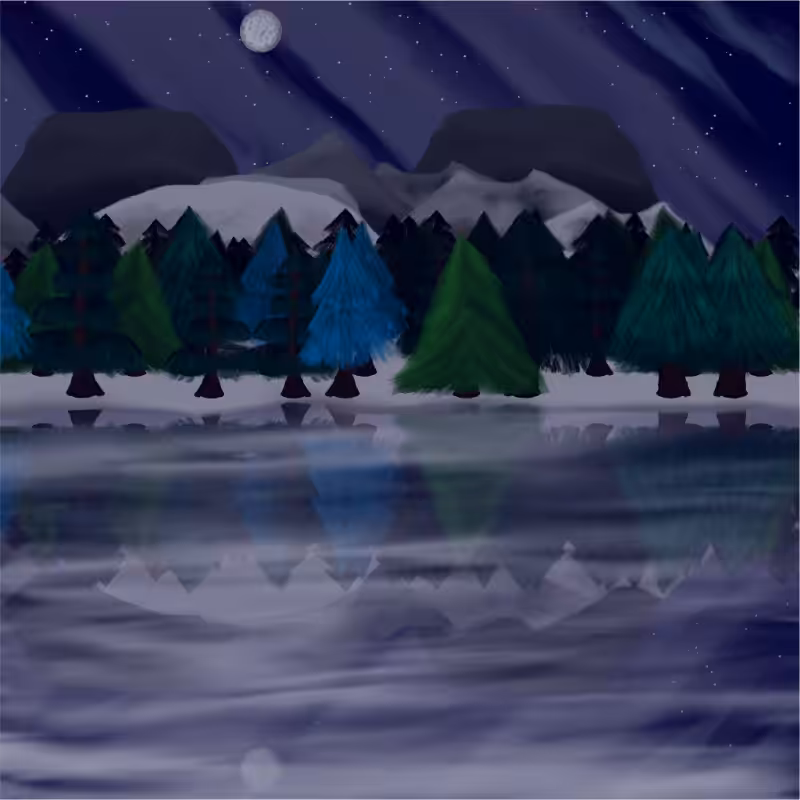 Moony Winter Lake #53