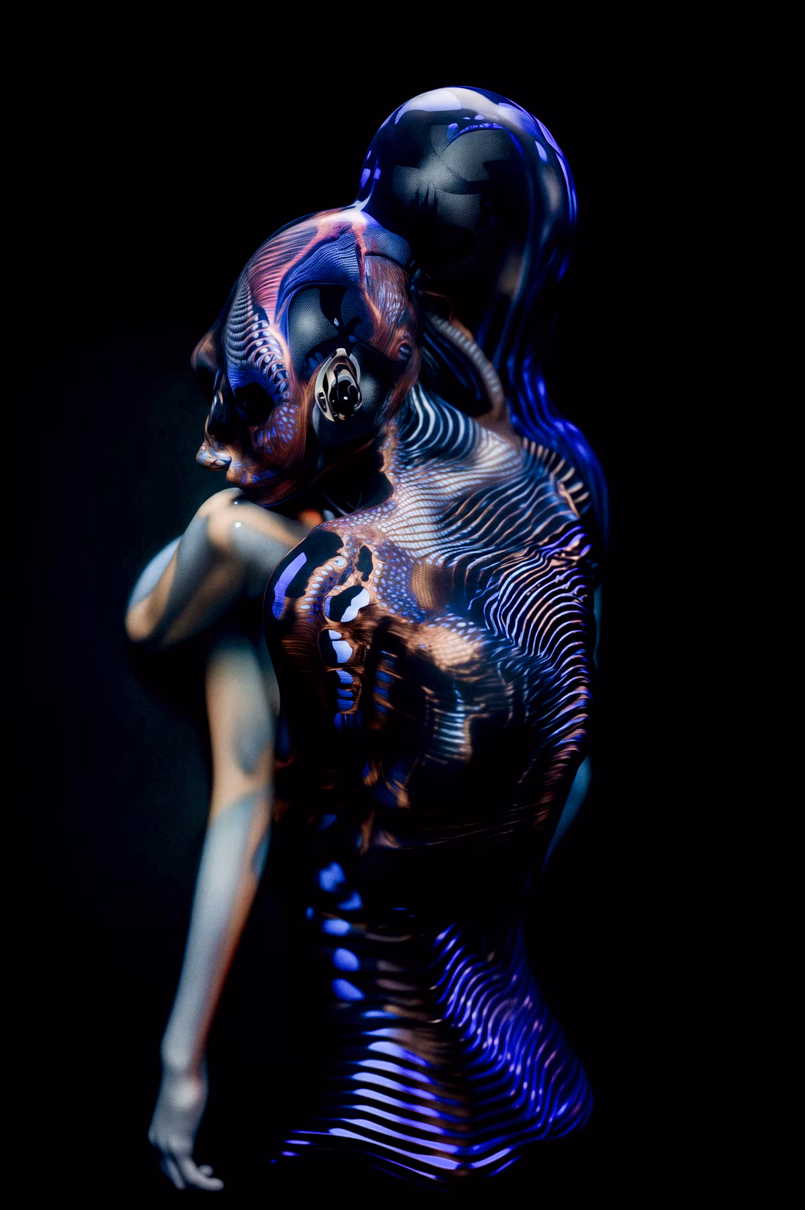 An Embrace from Behind the Beautiful Aliens