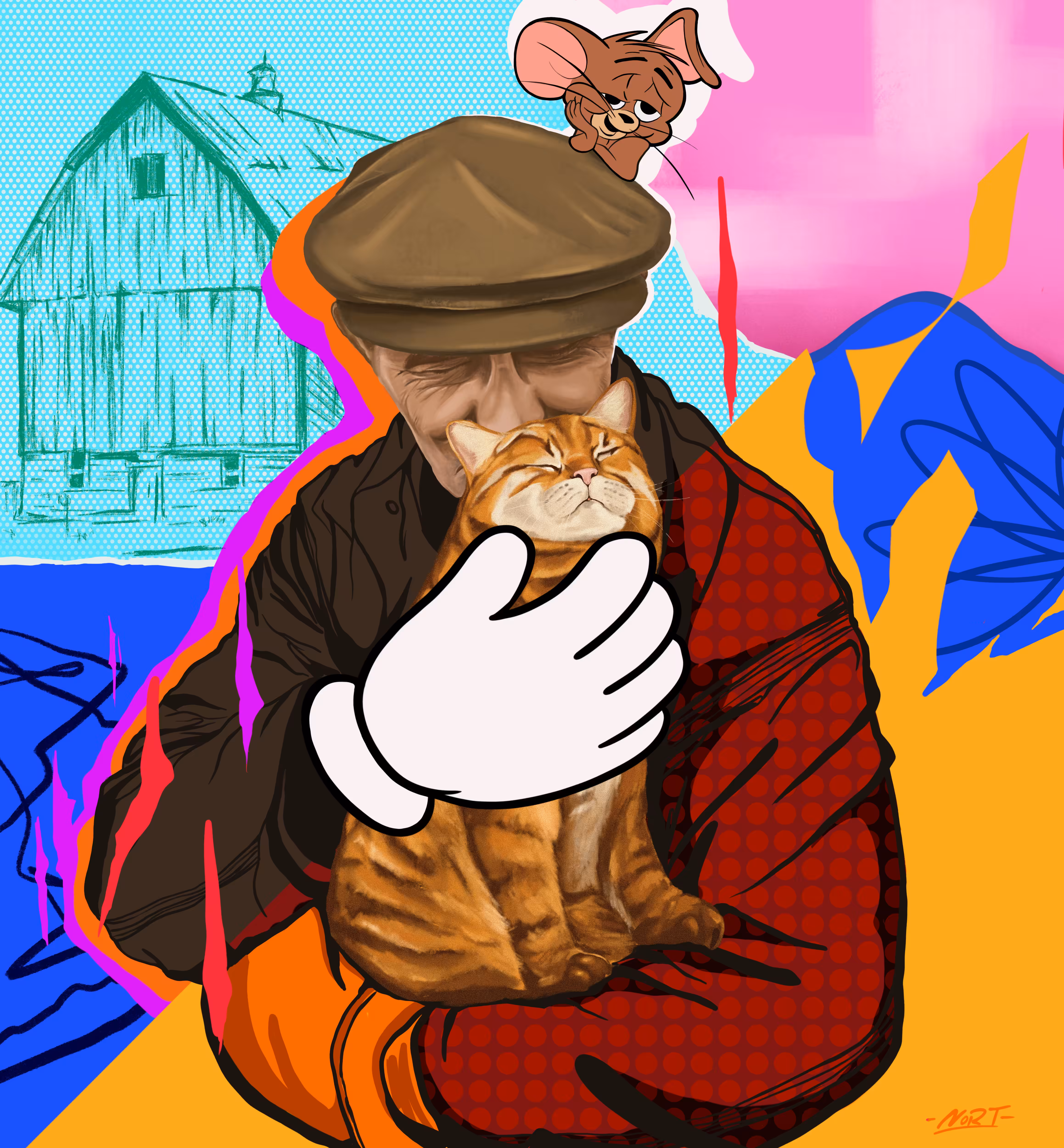 Uncle and cat