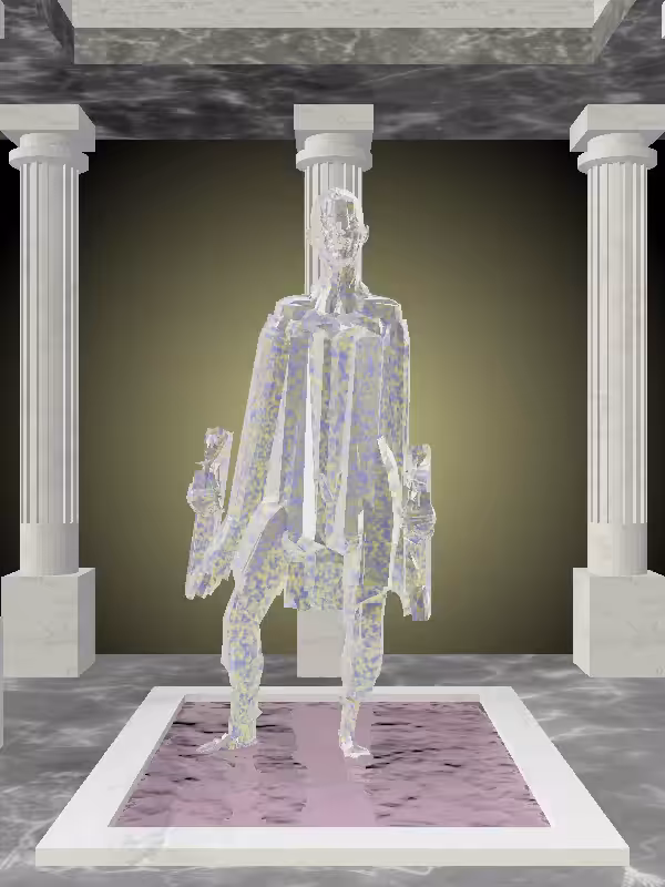 HeavenComputer: The Fragmented Victorious Glitter Bluish Gold Woman #1921