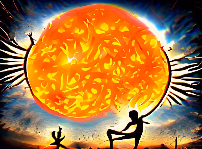 Abraham's First Works: Drunk mantra-training while staring into the sun.