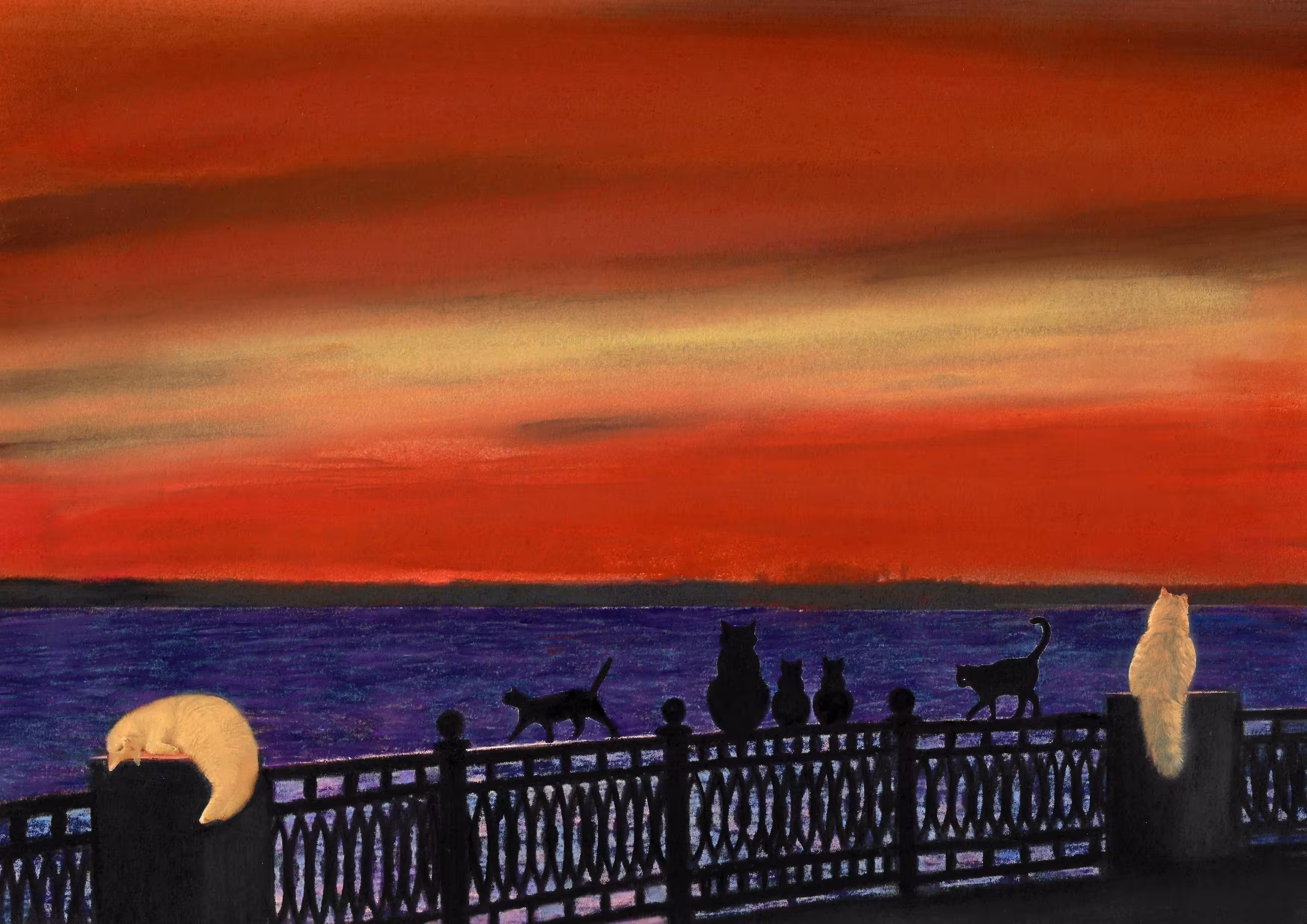 In the evening on the embankment 