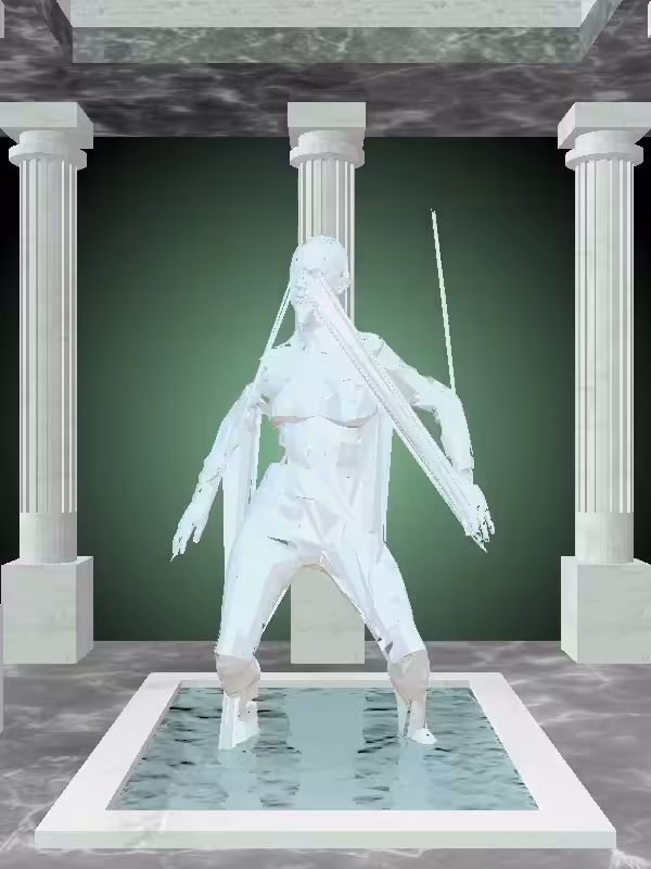 HeavenComputer: The Fragmented Dancing Light Blue Woman #3352