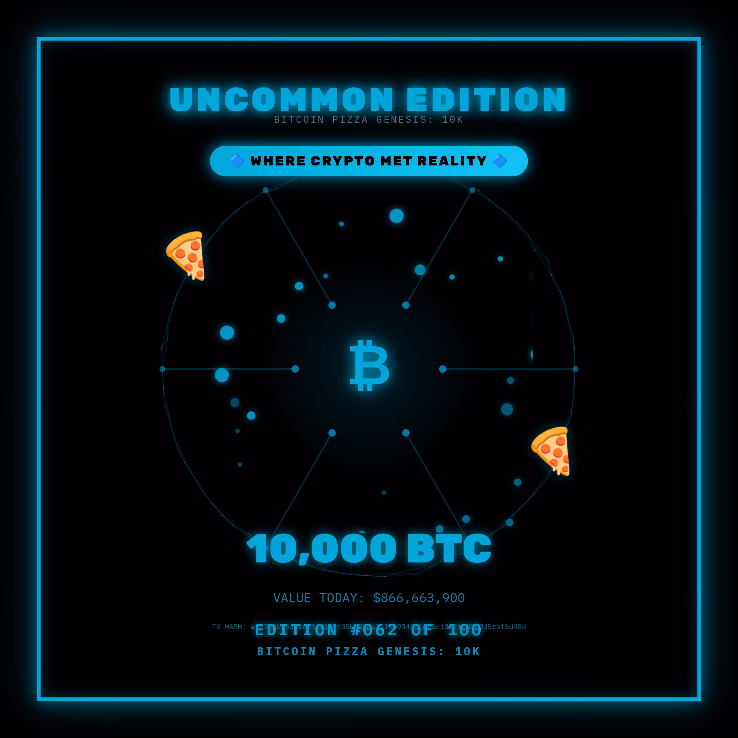 Bitcoin Pizza Genesis: 100 - UNCOMMON #062