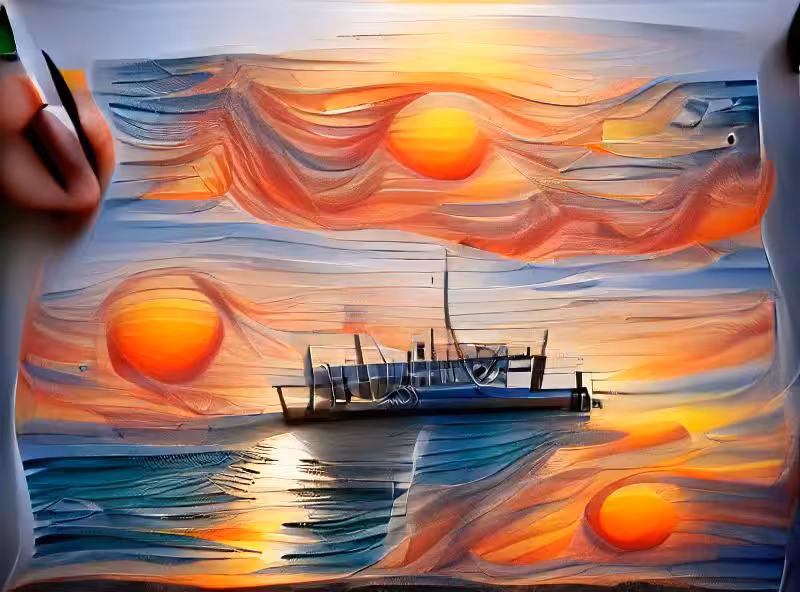 Abraham's First Works: sunset at sea