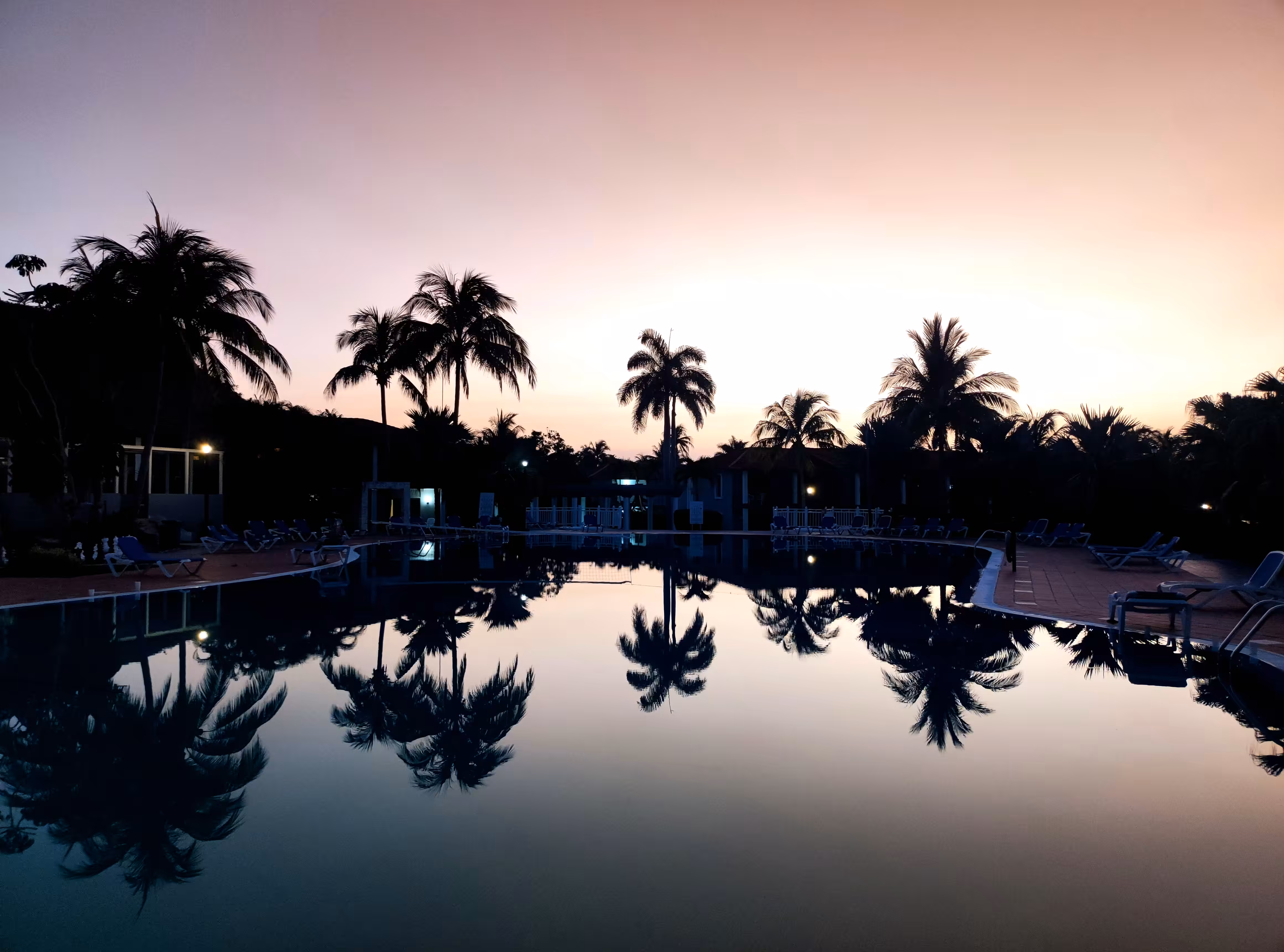 Cuba #17 - Palms Water Reflection After Sunset