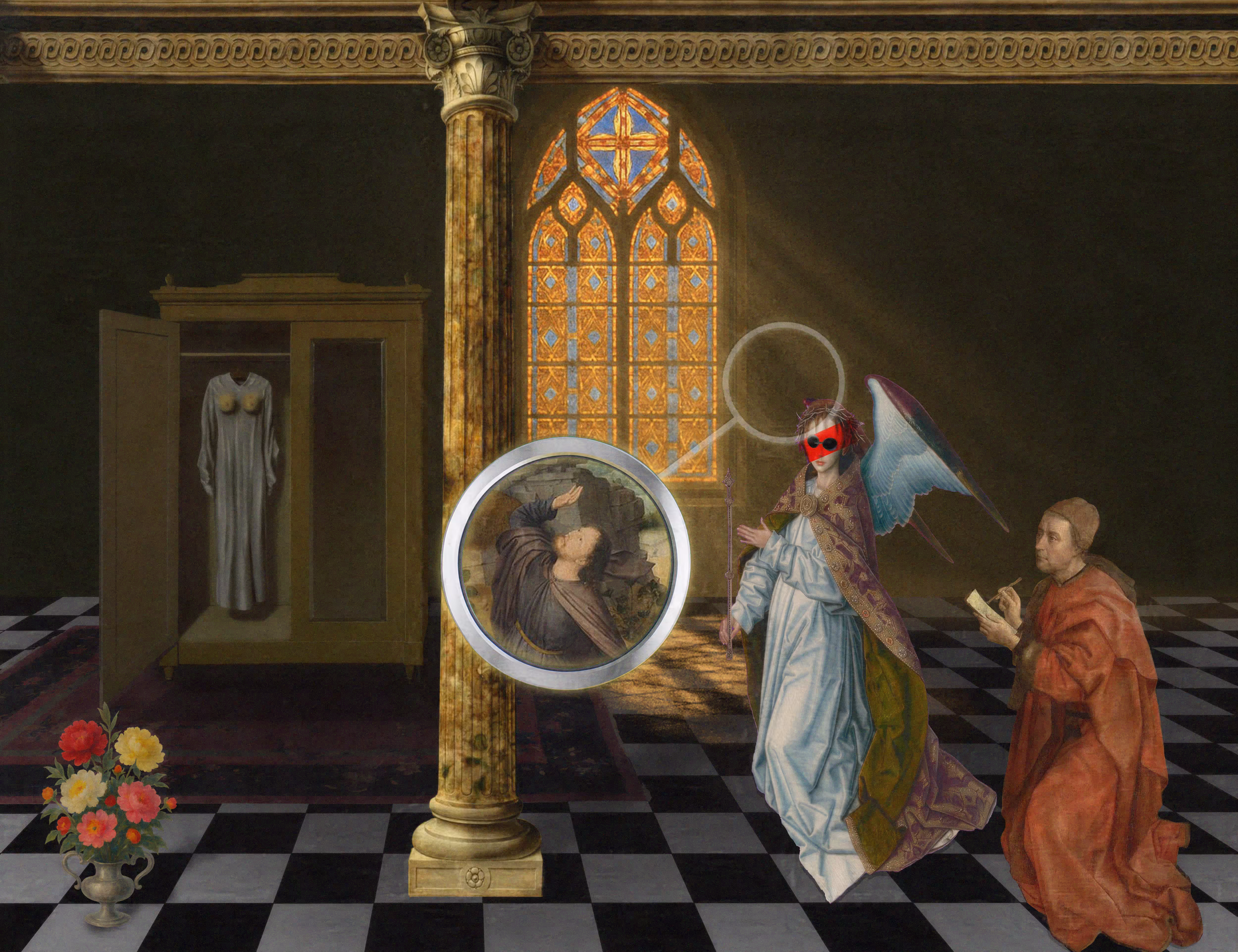 The Pilgrim’s Living Room Crucifixion; Mona Lisa Hyper-Gamble: The Pilgrim's Living Room Crucifixion; Mona Lisa Hyper-Gamble by Parker Ito