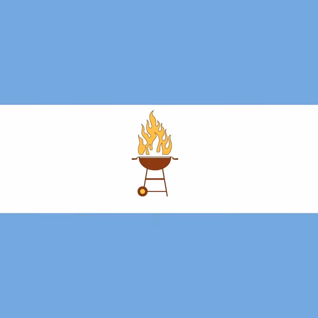 Crazy about the BBQ (Locos por el asado) . Visual flags