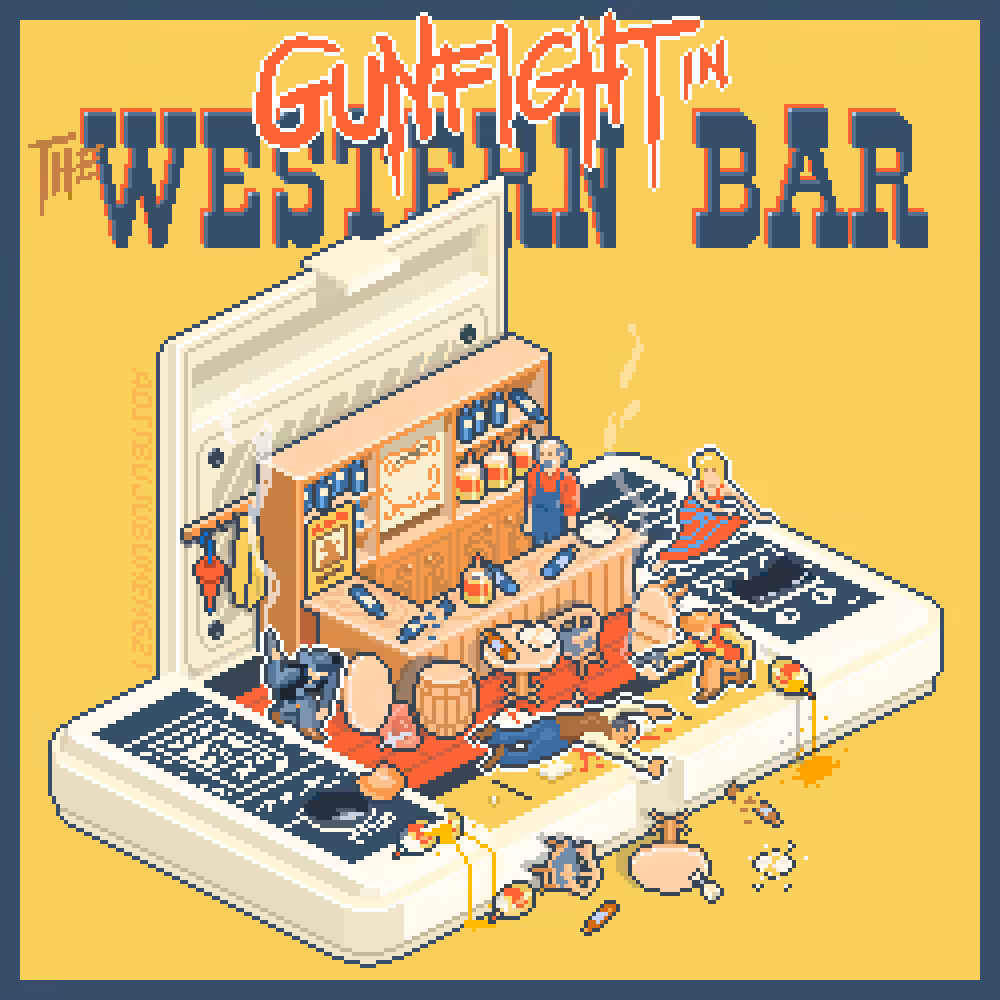 Gun Fight in the Western Bar