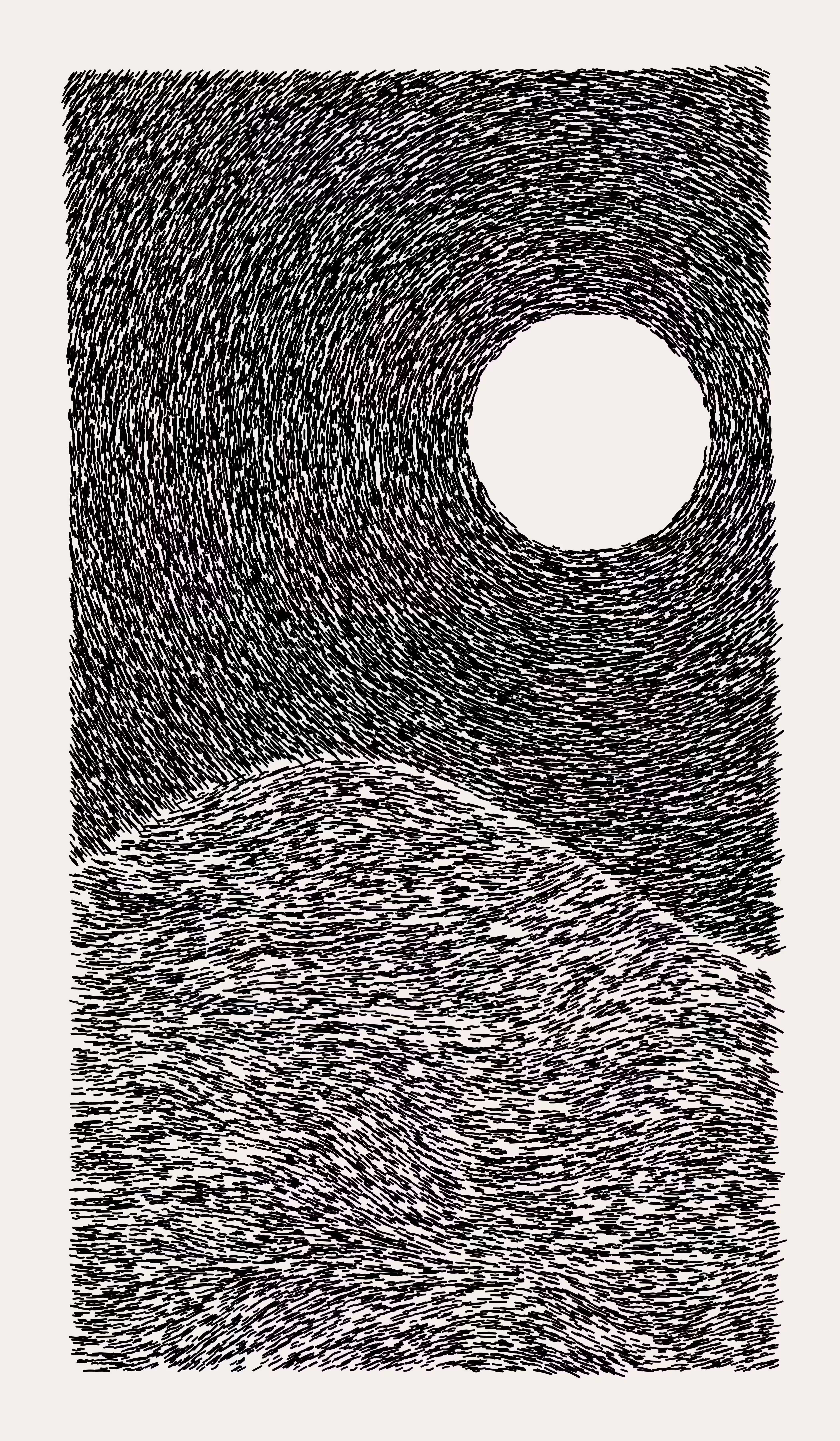 A moon and a hill
