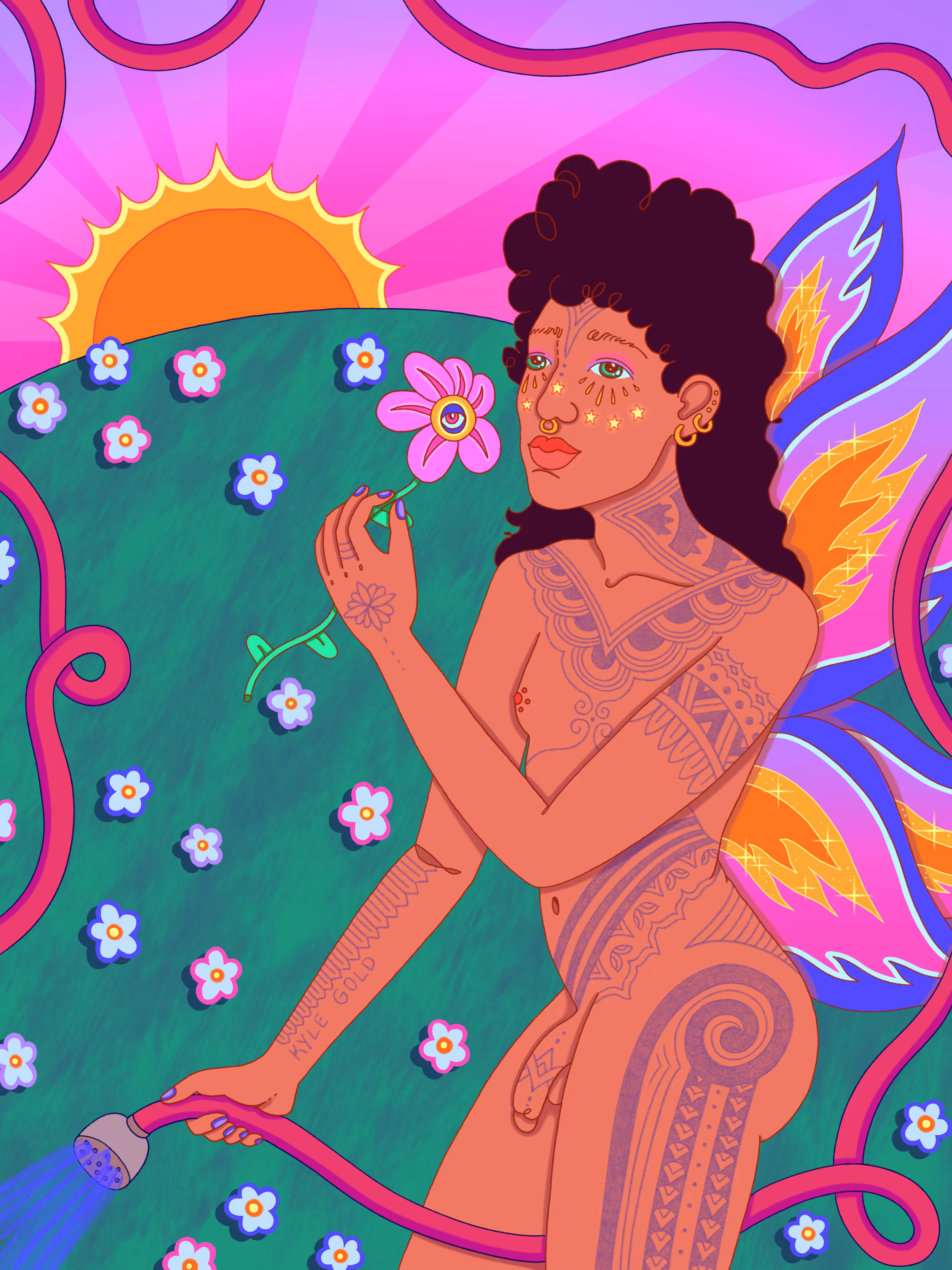 Watering the Flower Field