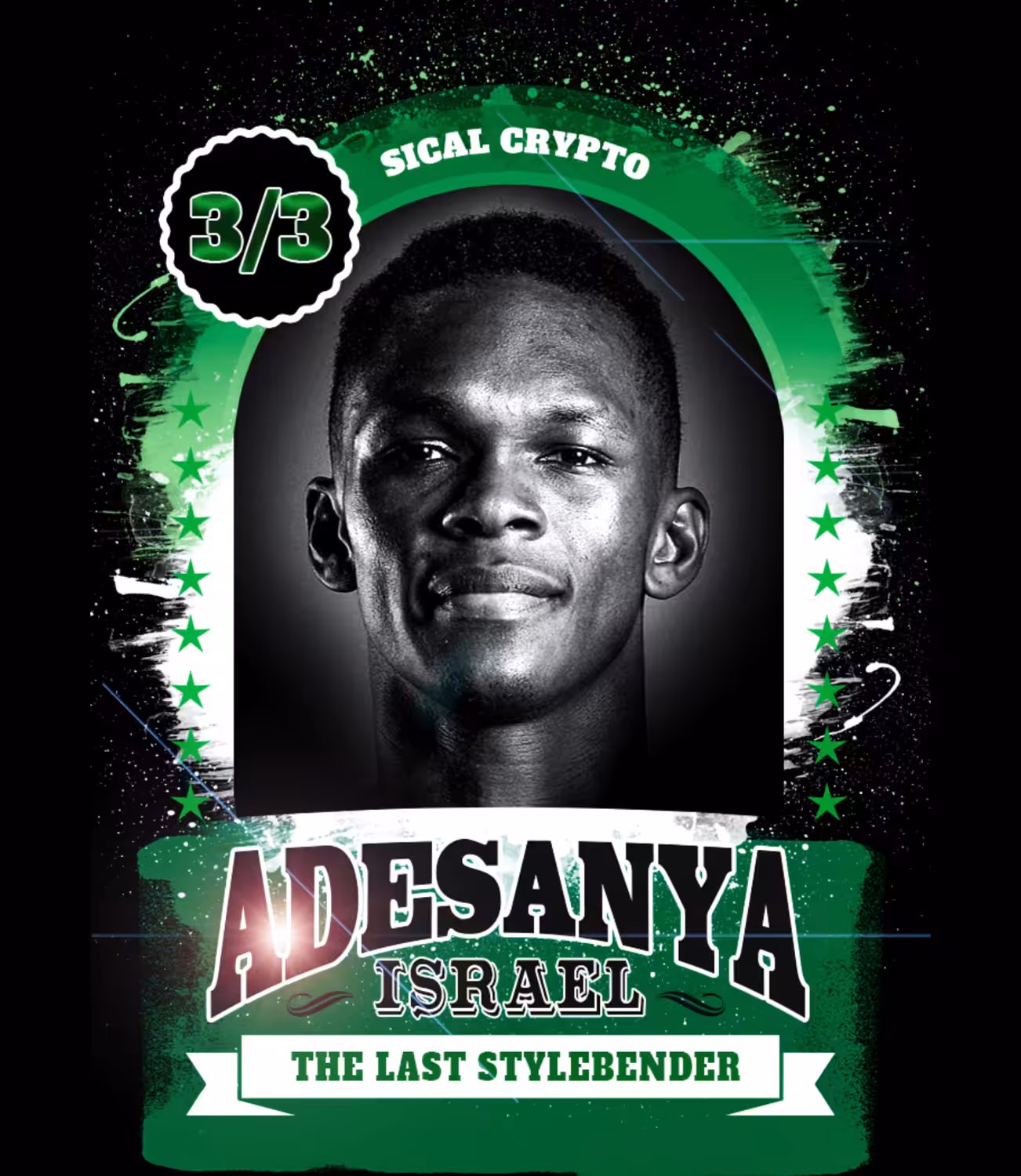 3 of 3 Israel Adesanya Trading card