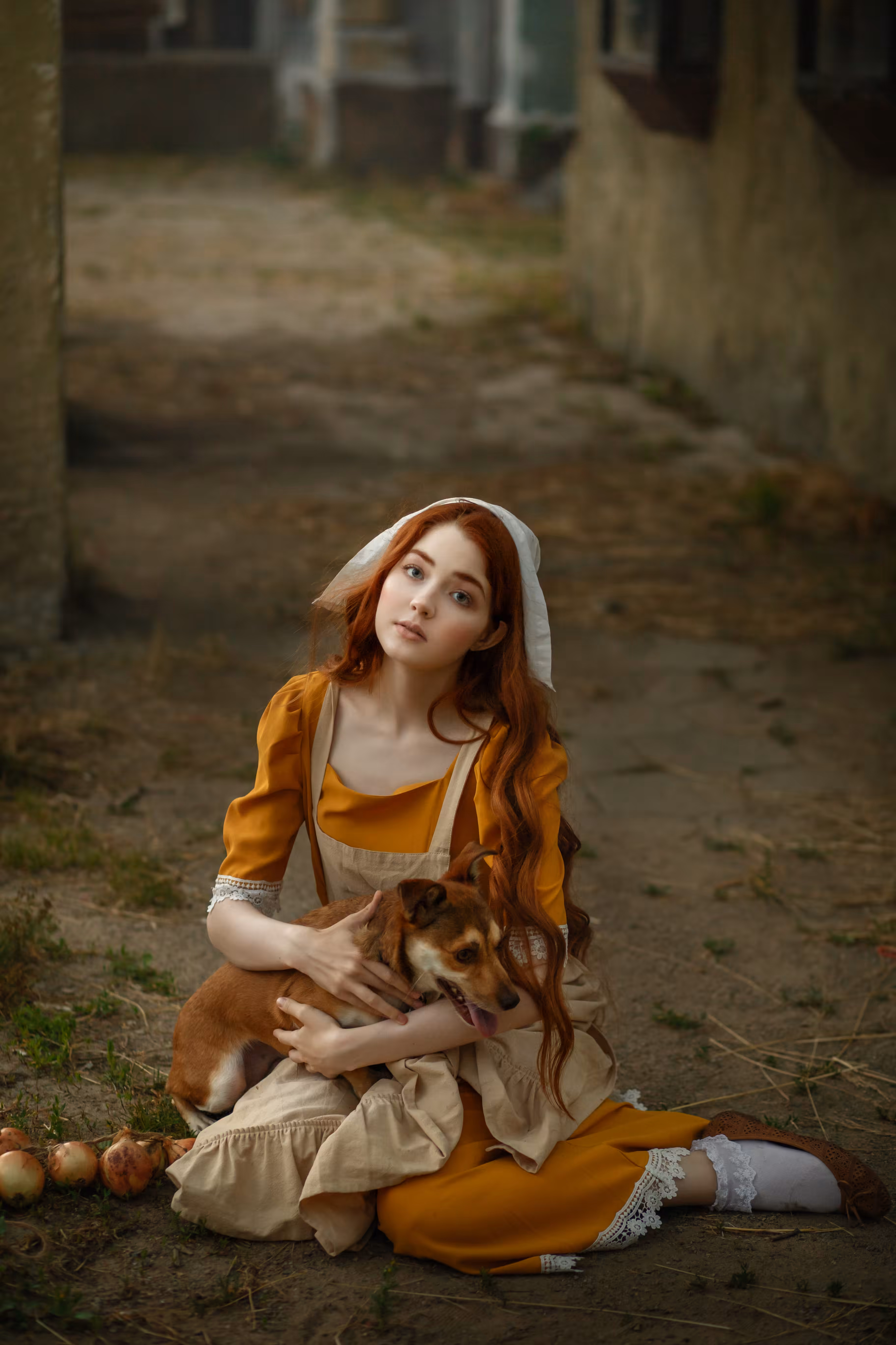 A girl and a dog