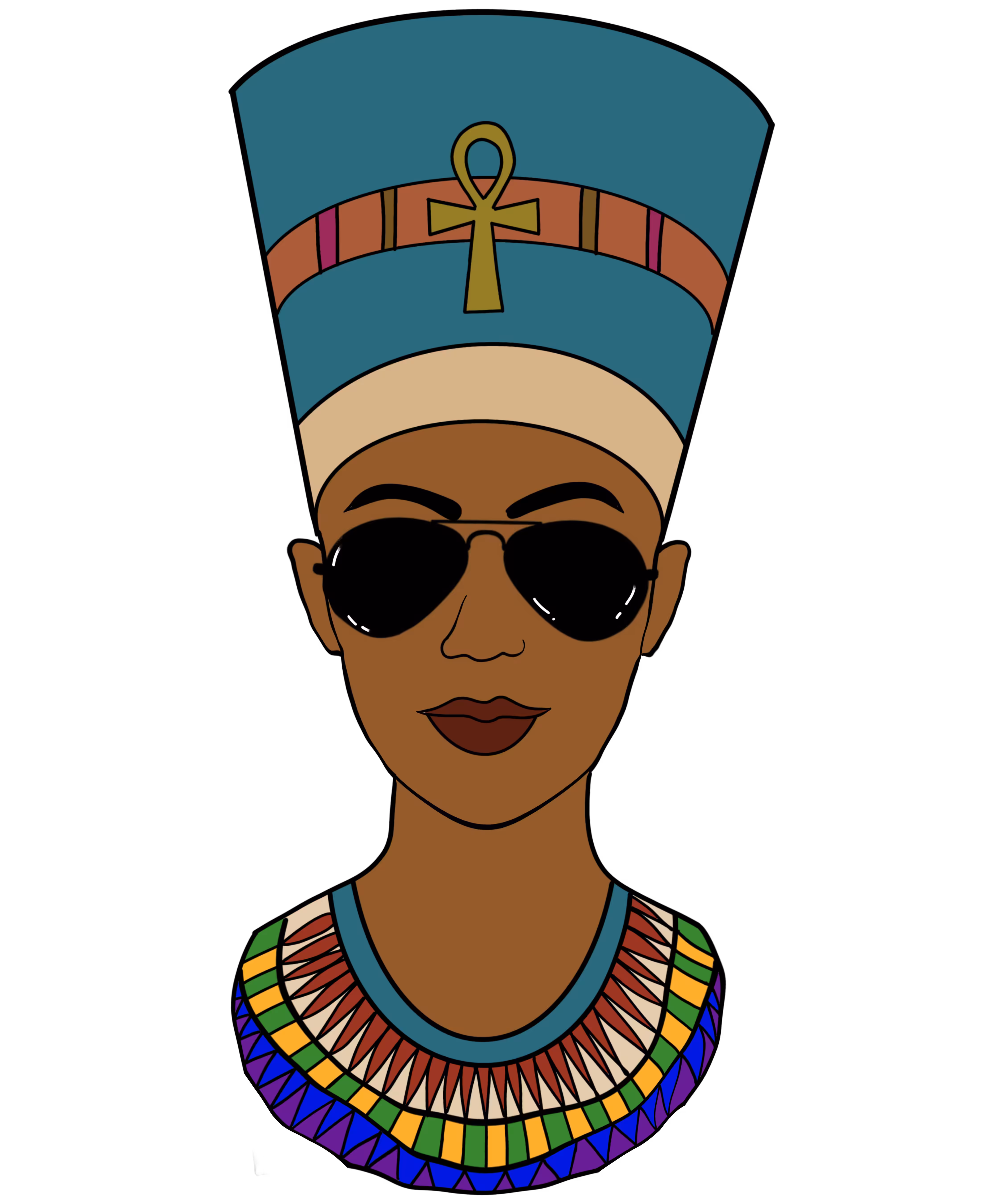 Nefertiti wearing aviator sunglasses