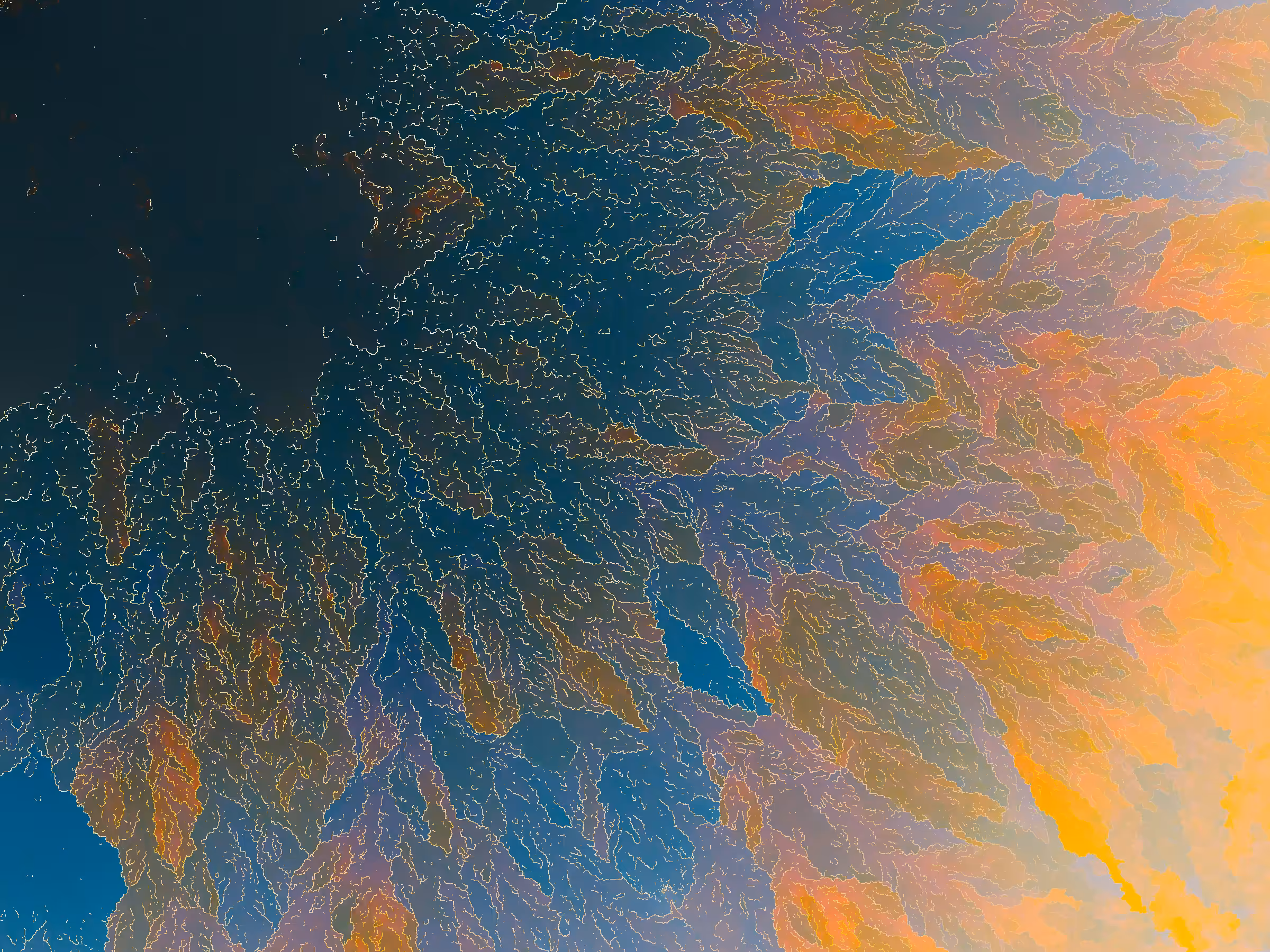 I dont feel anything, it looks like someone poured paint over a painting