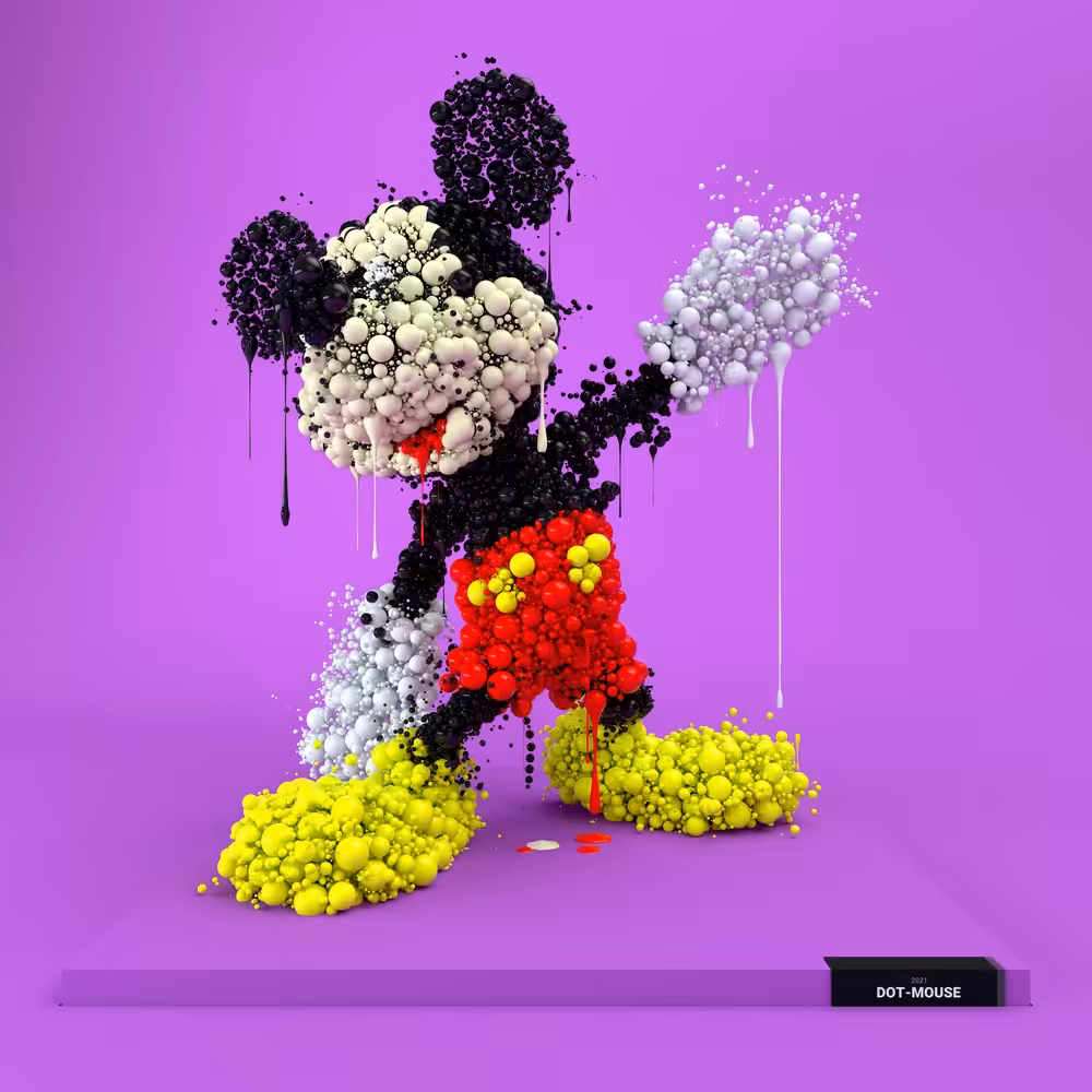 Dot-Mouse Poster - Pink Color-Way
