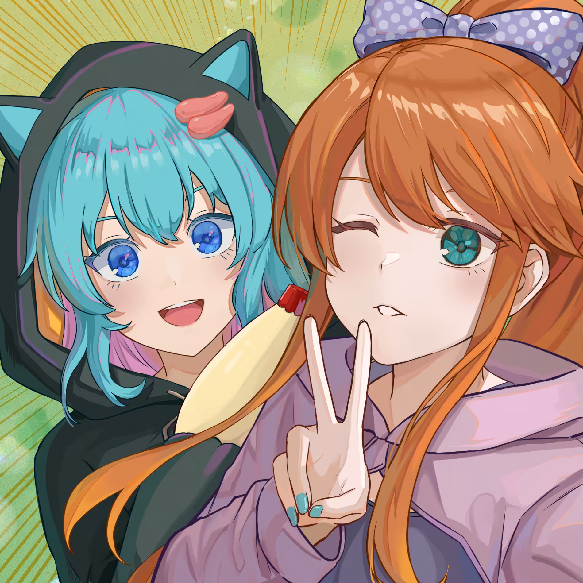 Two shots of "Panai Chan" and "Tarako Nyan"