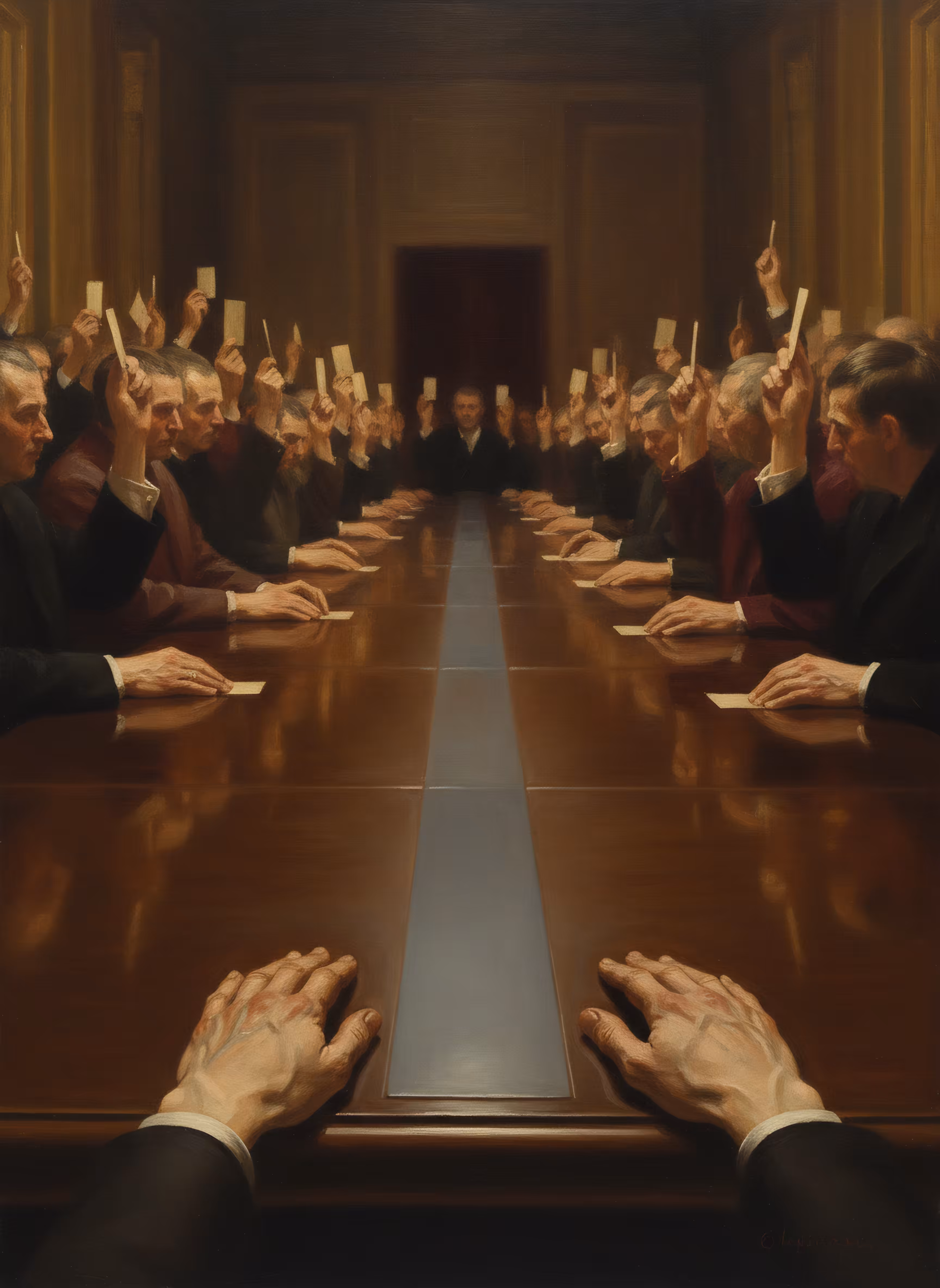 Hands Raised Toward No Exit