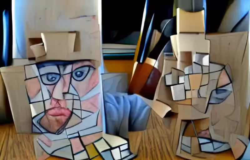 Cubist self-portrait