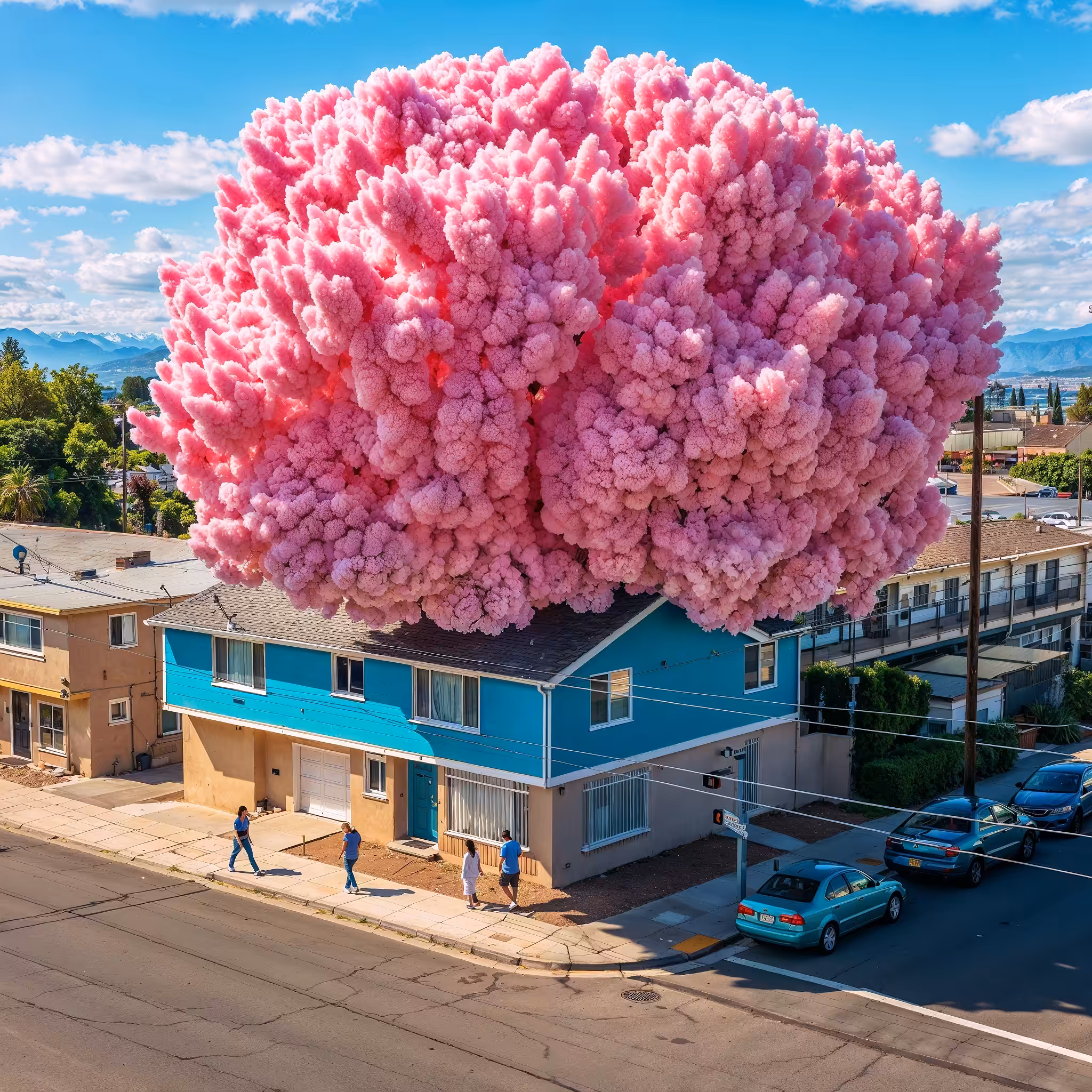 Pink Cloud Over Suburbia
