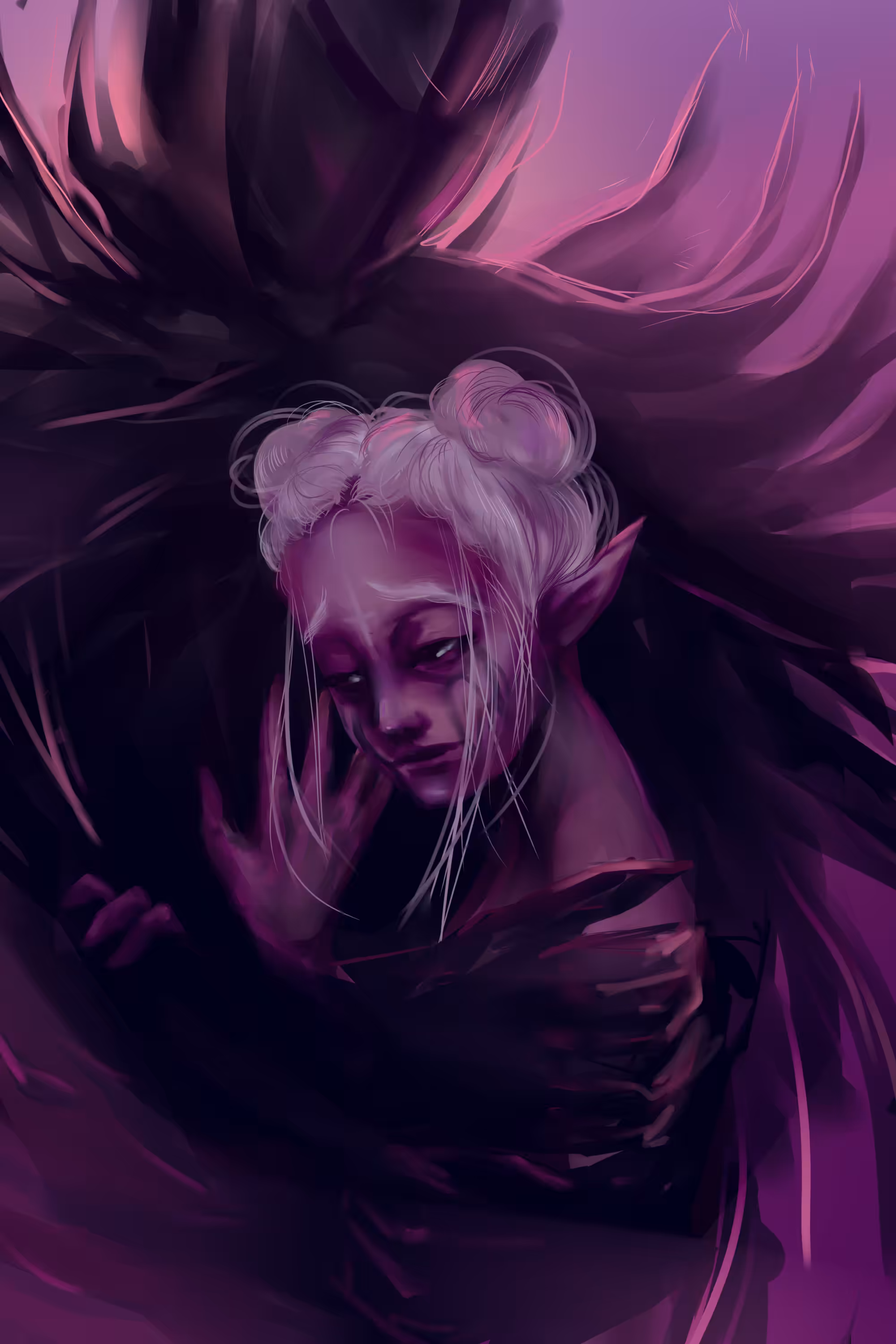 With her sorrow
