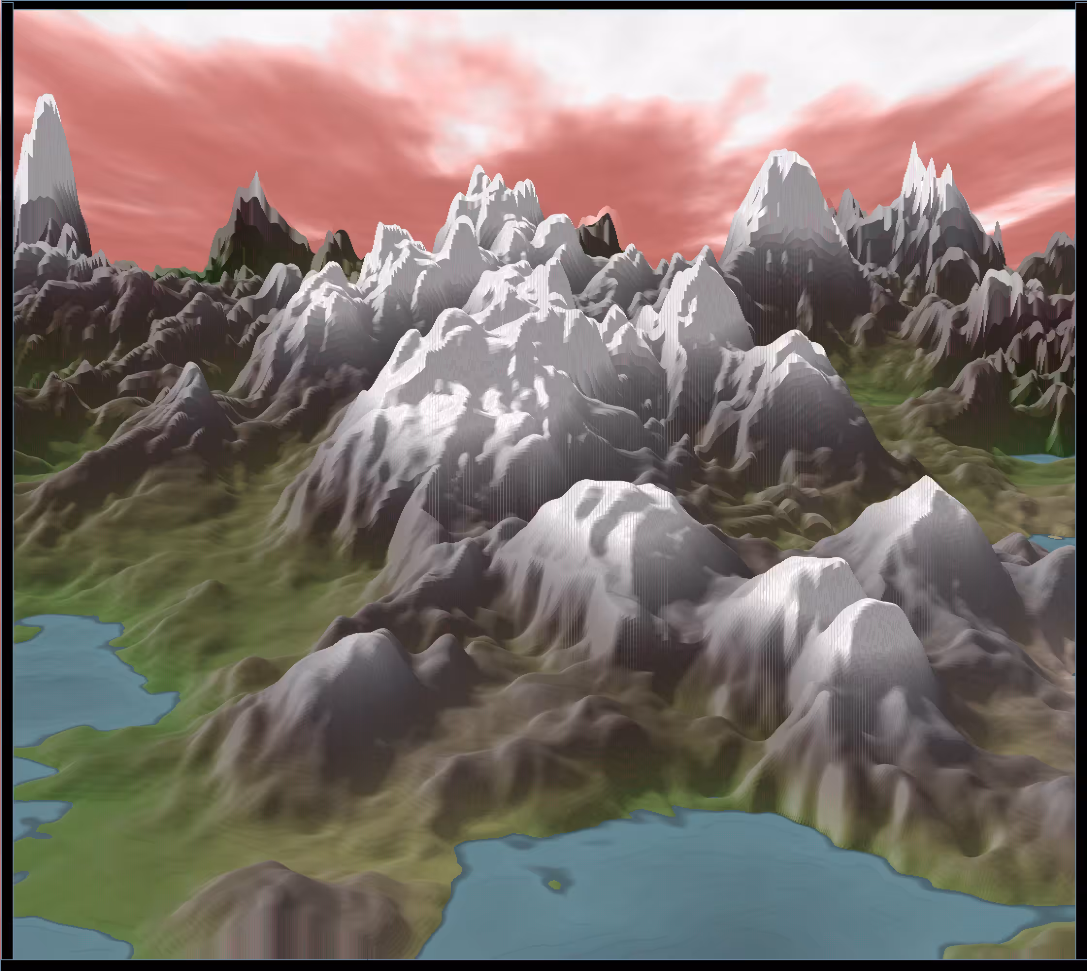 Landscape with mountains painting 2