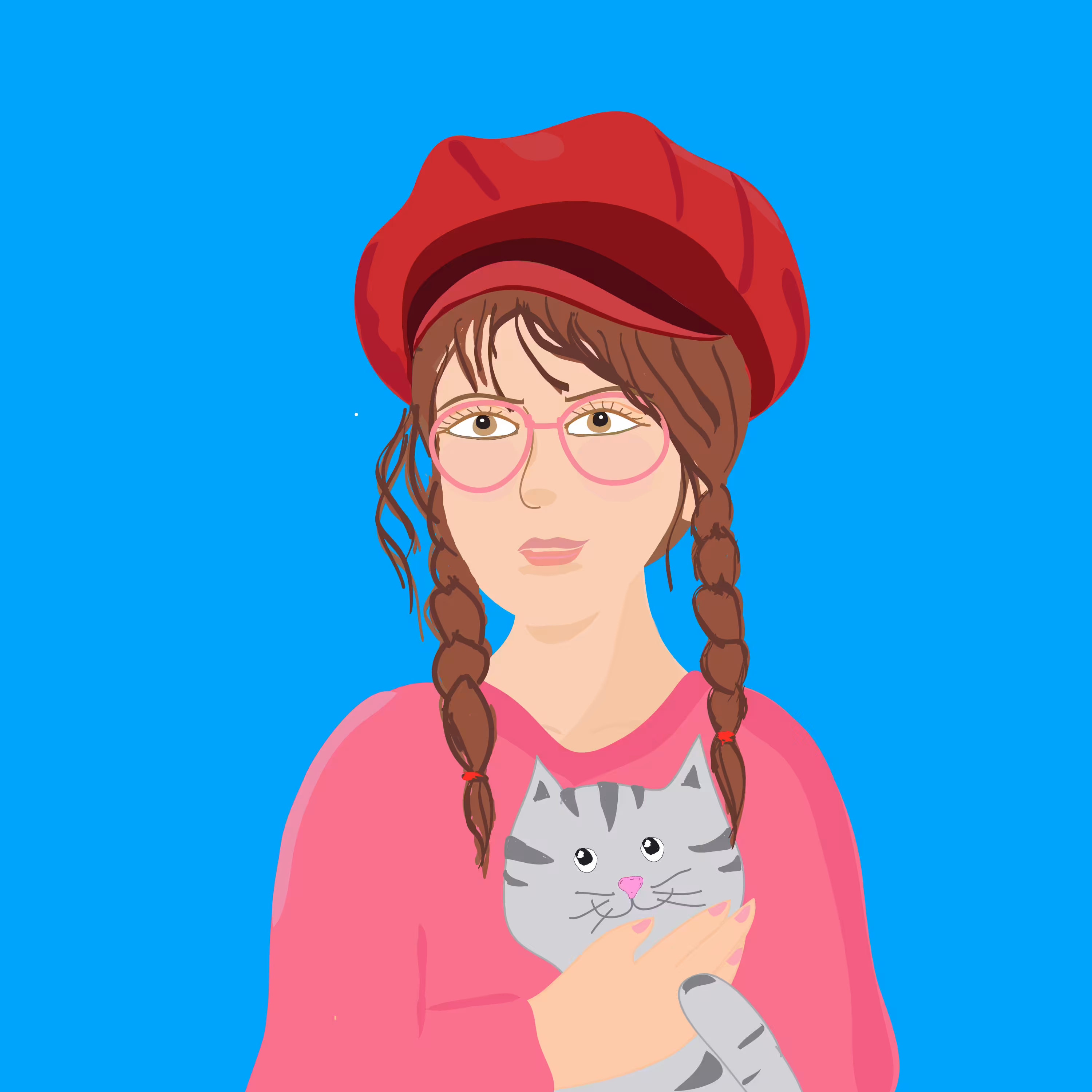 Girl and Cat 003