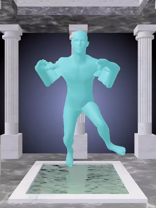 HeavenComputer: The Treading Water Minty Green Man #7703