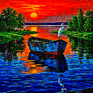 Red Glimmer Falling Upon the Lake