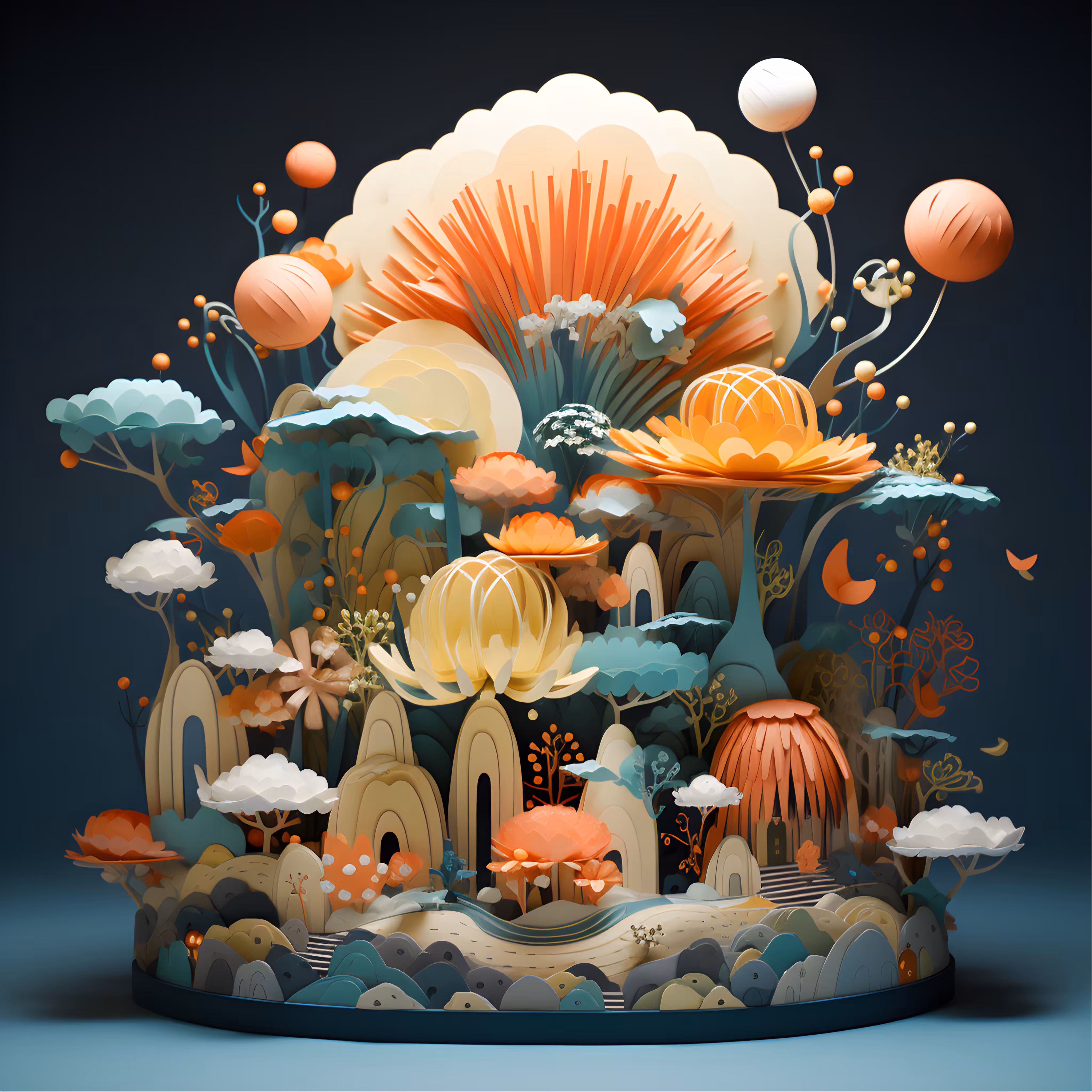 Paper Dreams: Blooming Mountain #2