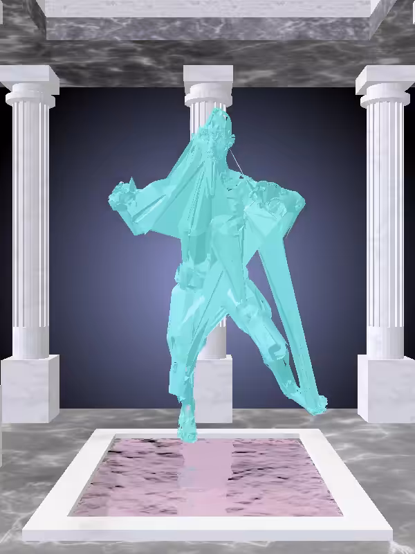 HeavenComputer: The Fragmented Treading Water Minty Green Woman #7469