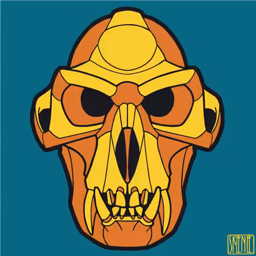💀64 | MINIMALIST LANGUR SKULL | Green