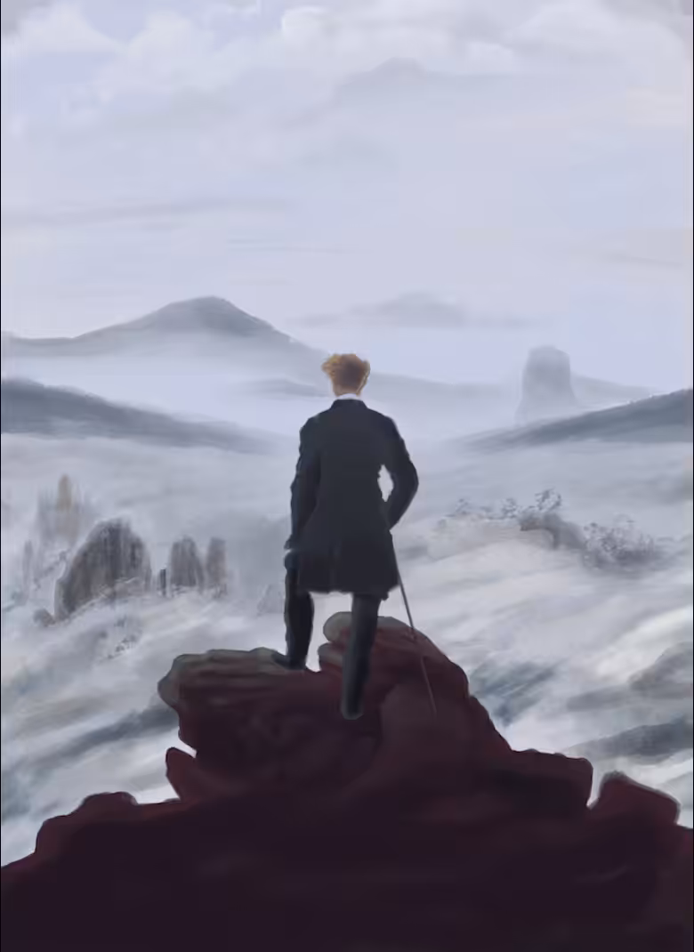 Instagramer above the sea of fog