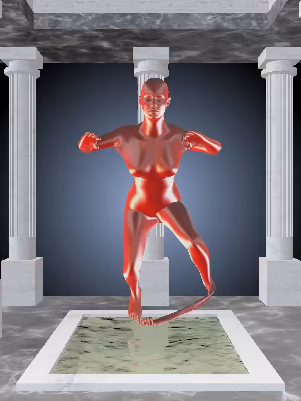 HeavenComputer: The Treading Water Bright Red Woman #3560